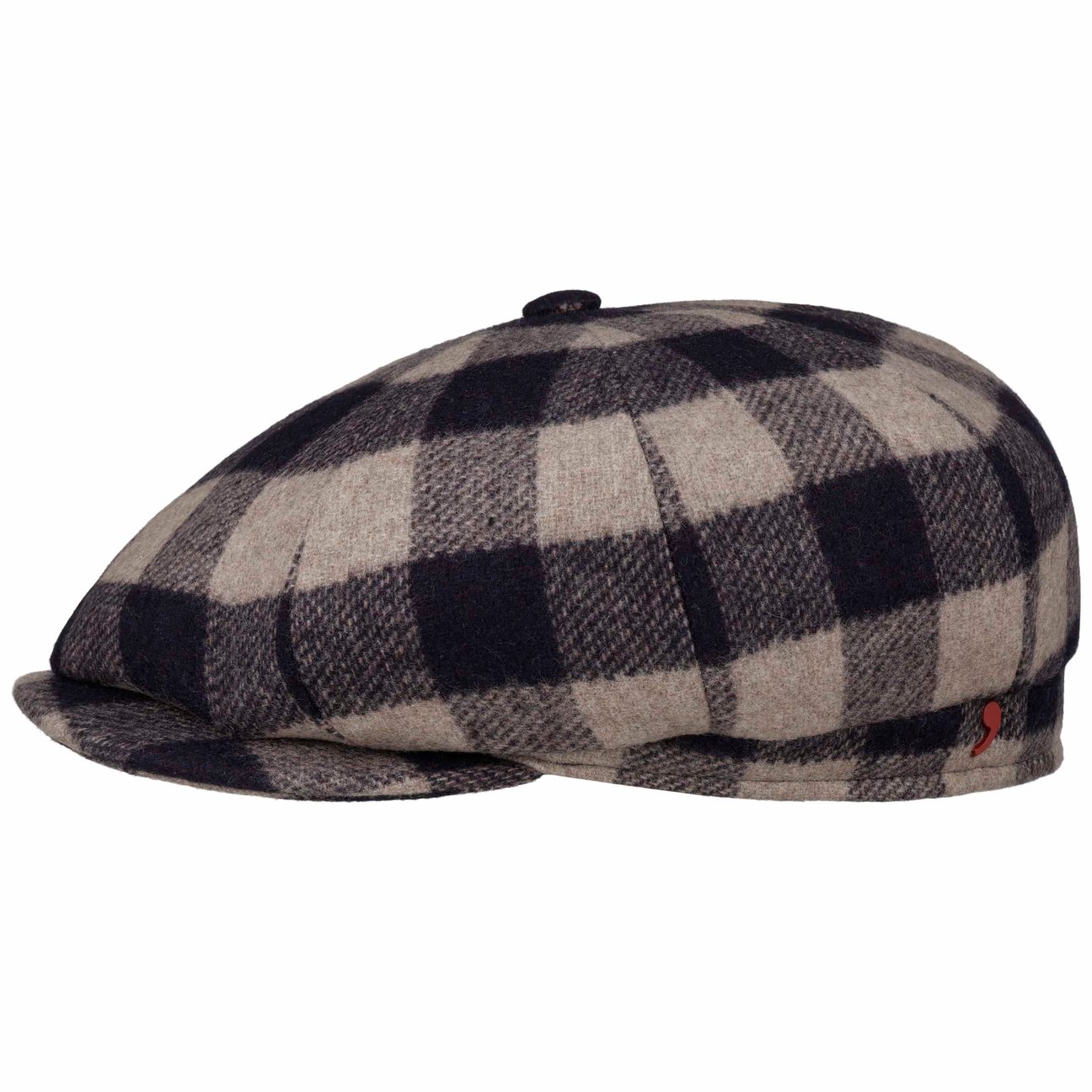 Alfonso D´Este Plum Kyoto Twotone Check Flat Cap By Alfonso D'este