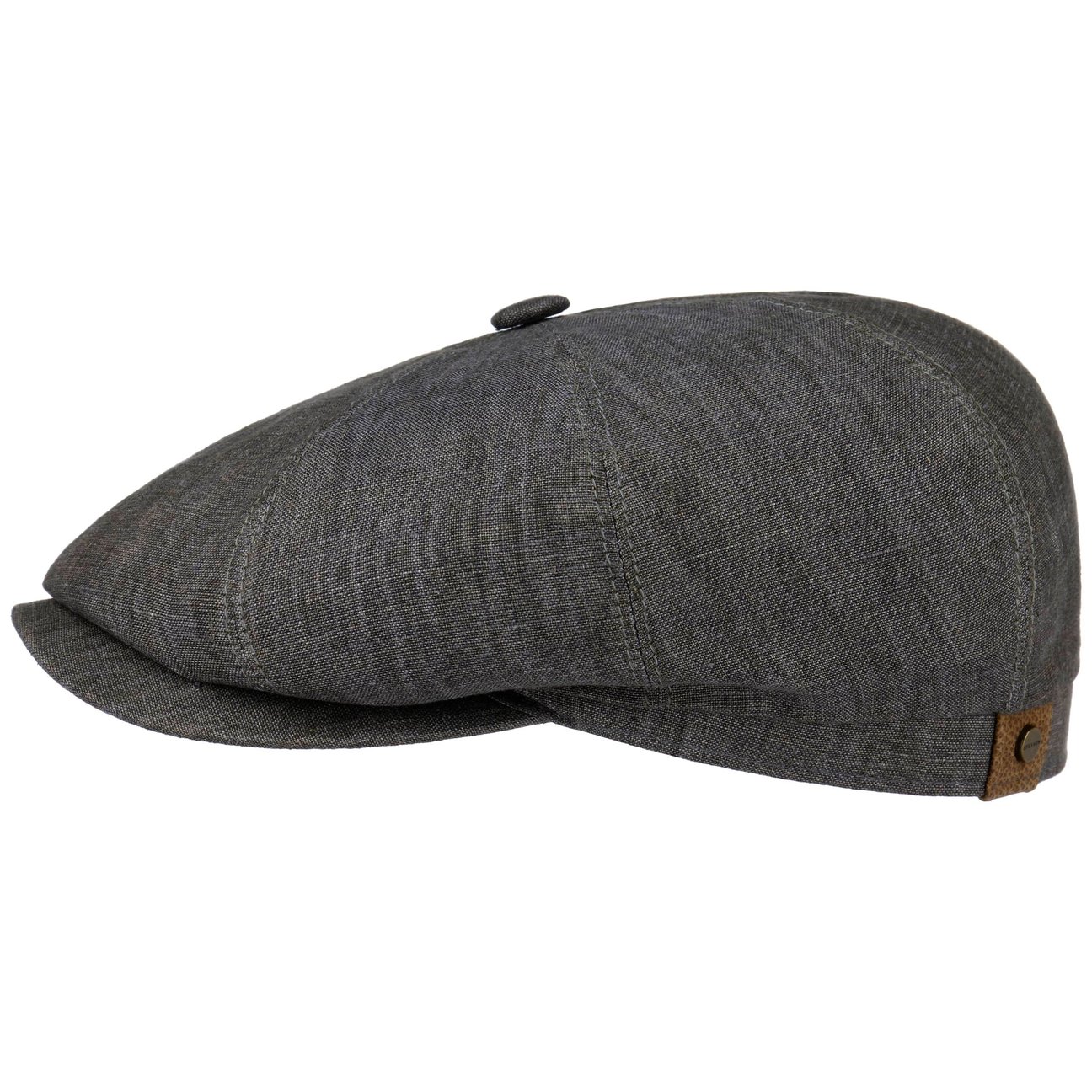 Stetson Unisex Grey Hatteras Linen Newsboy Cap By