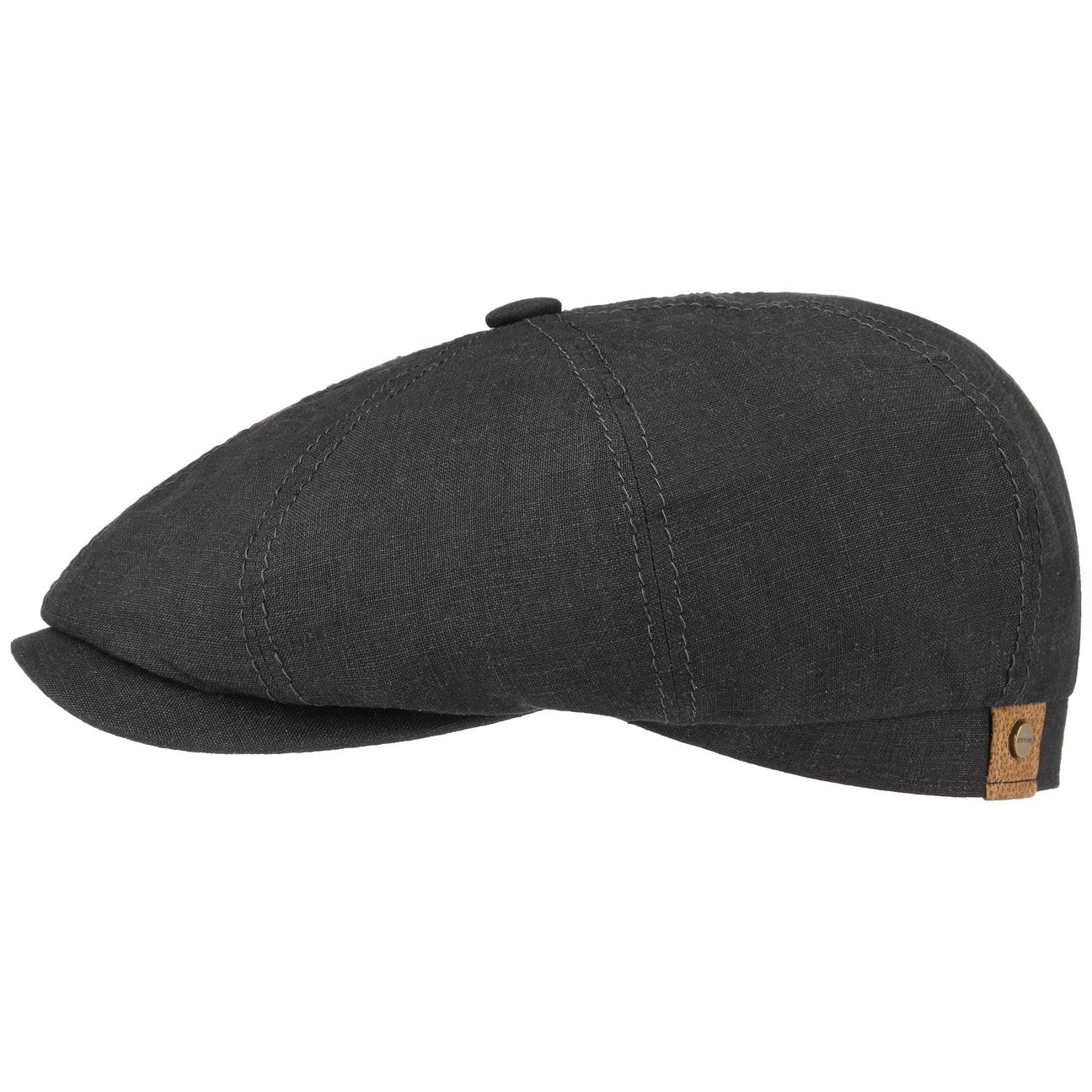 Stetson Unisex Black Hatteras Linen Newsboy Cap By
