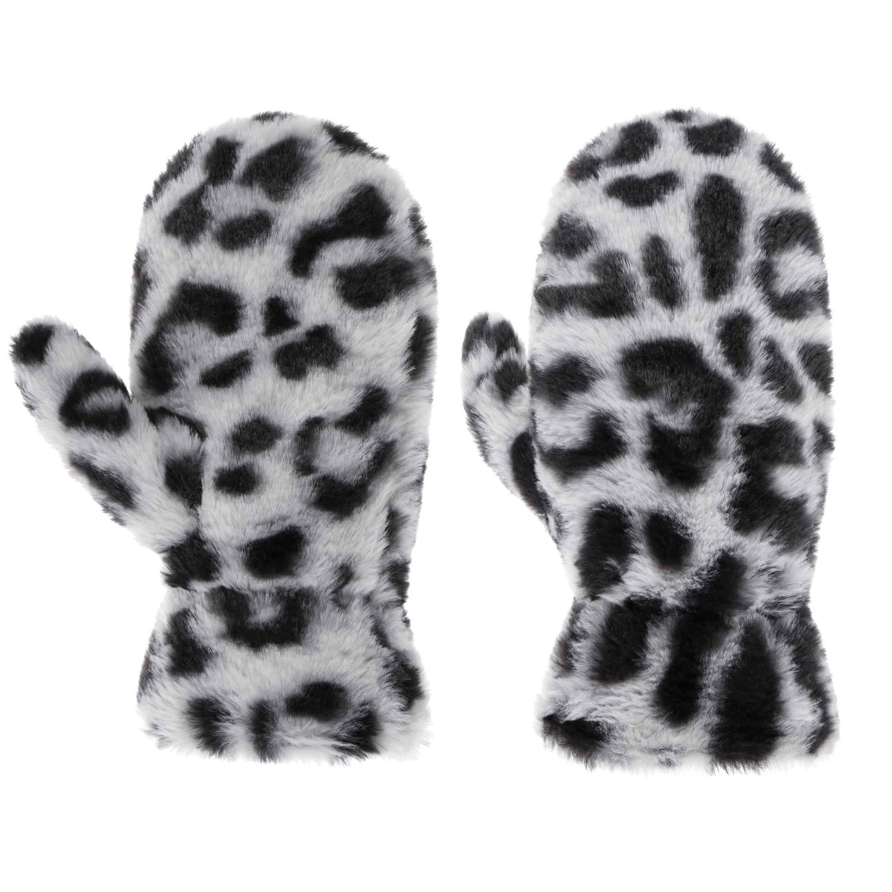 Lipodo Women's Grey Leo Fake Fur Mittens By