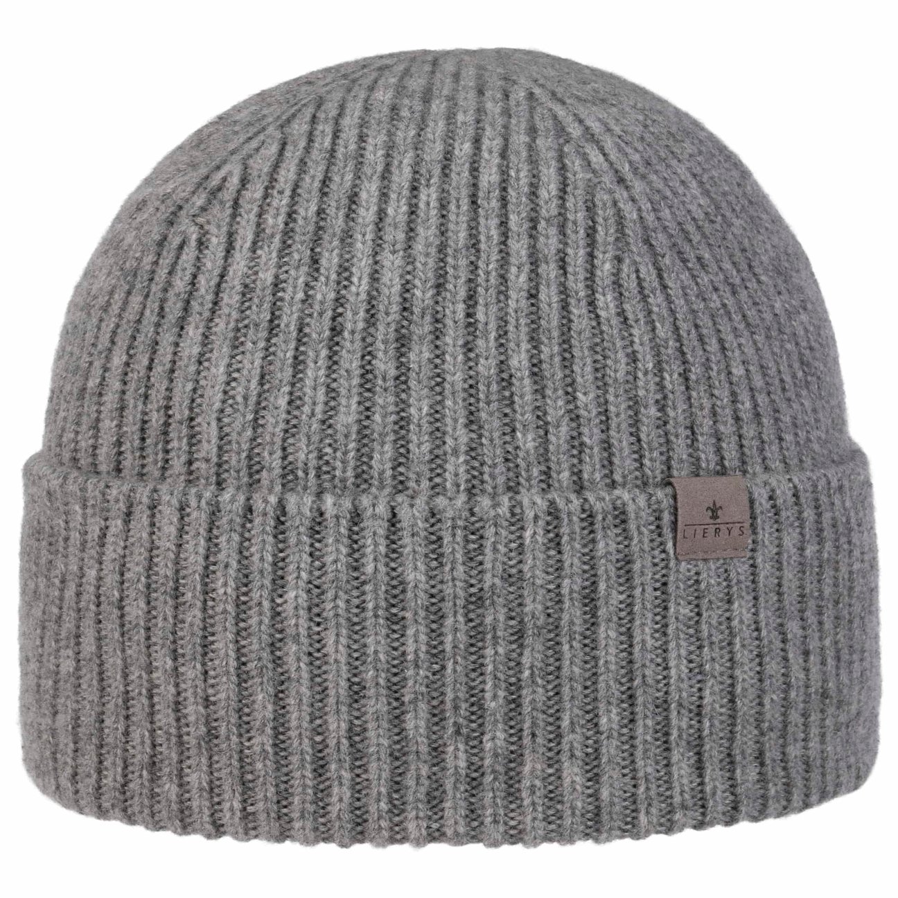 Lierys Women's Grey Uni Merino Rib Beanie With Cuff By