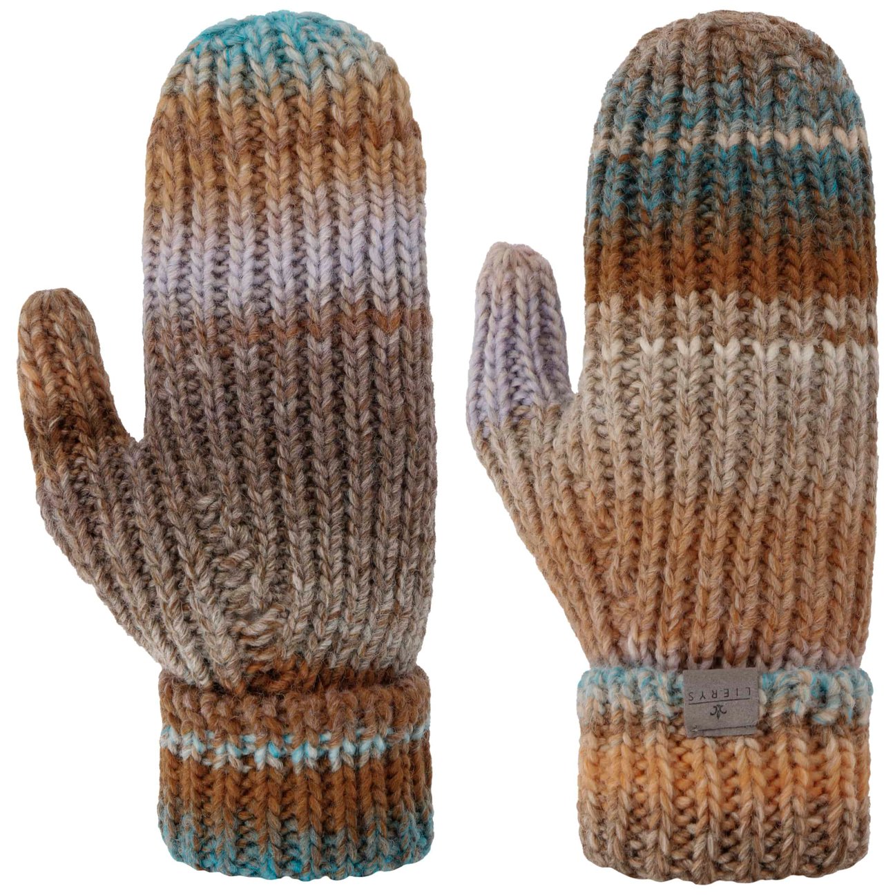 Lierys Women's Brown-Blue Multicolour Mittens By