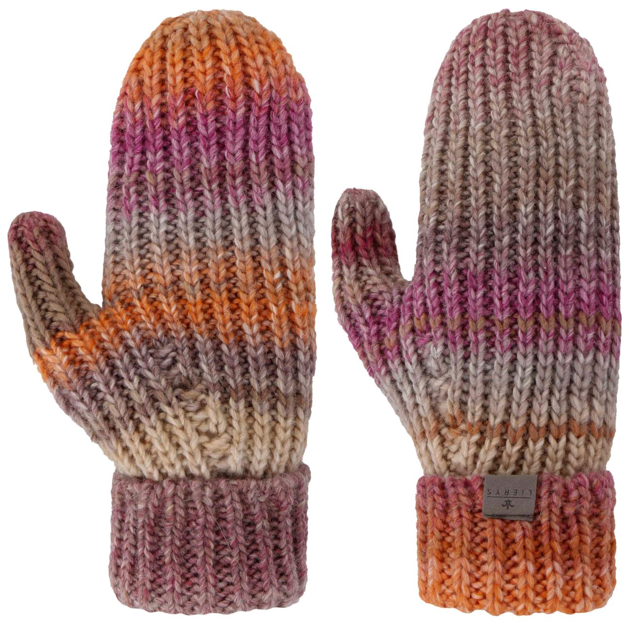 Lierys Women's Beige-Brown Multicolour Mittens By