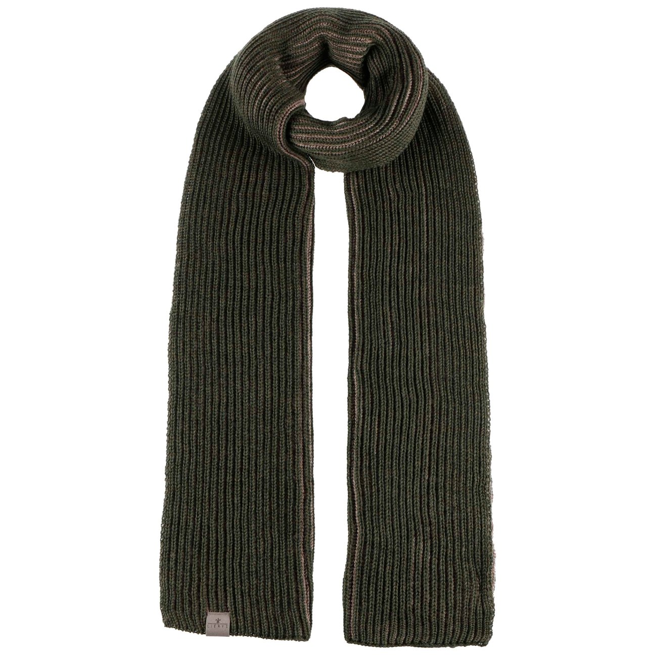 Lierys Women's Olive Ribbed Merino Knit Scarf By