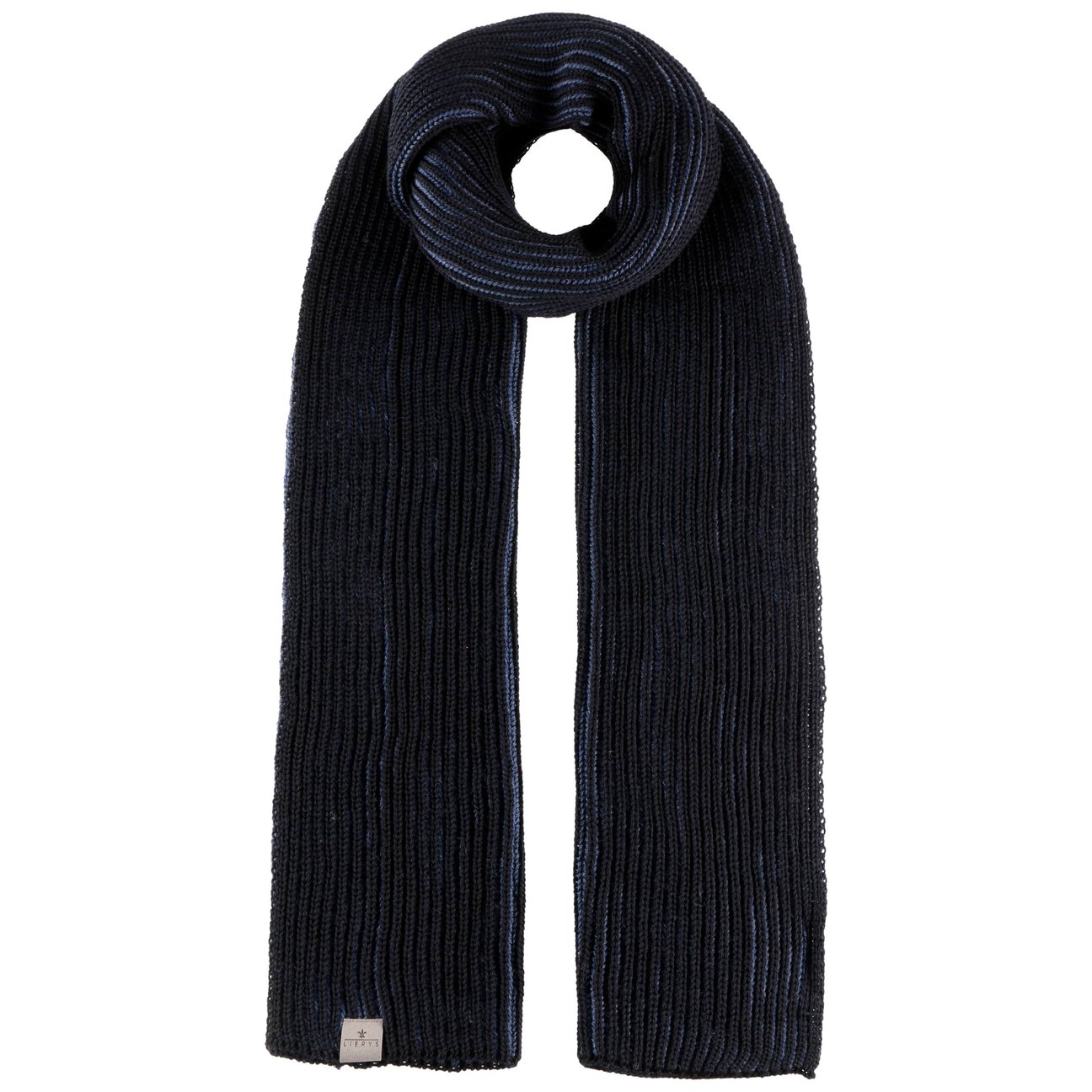 Lierys Women's Navy Ribbed Merino Knit Scarf By
