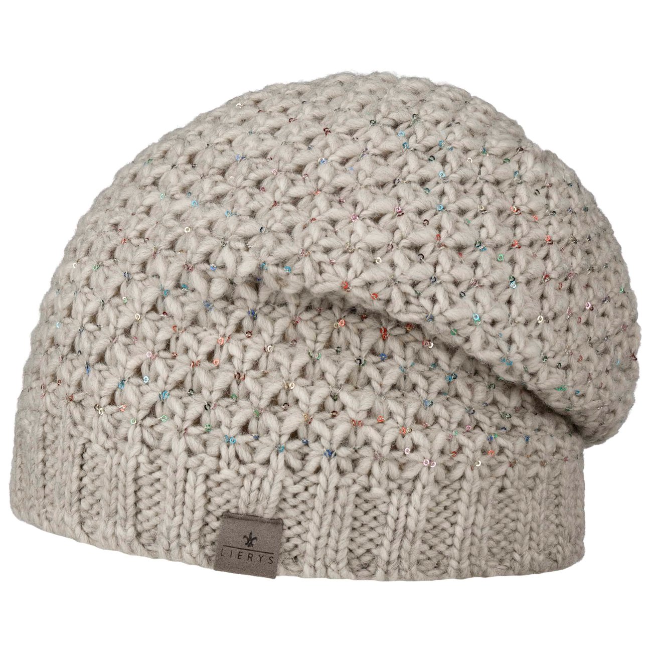 Lierys Women's Oatmeal Ricona Knit Beanie With Sequins By