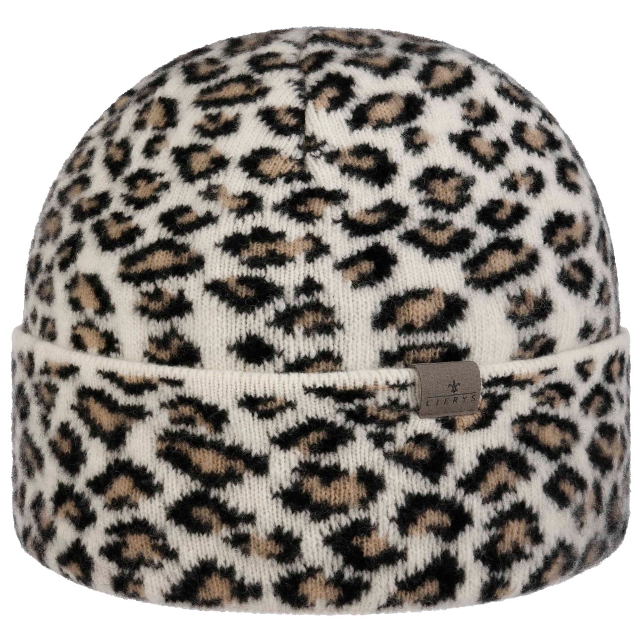 Lierys Women's Beige Leo Merino Beanie Hat With Cuff By