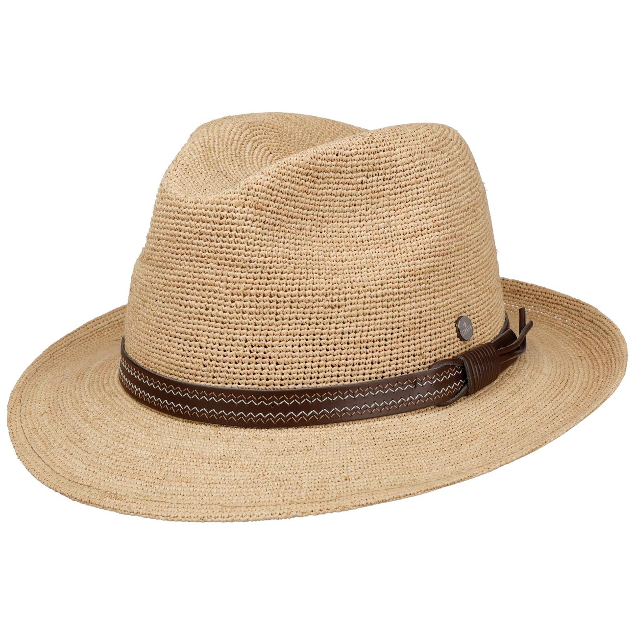 Lierys Nature Fine Crochet Bogart Raffia Hat By