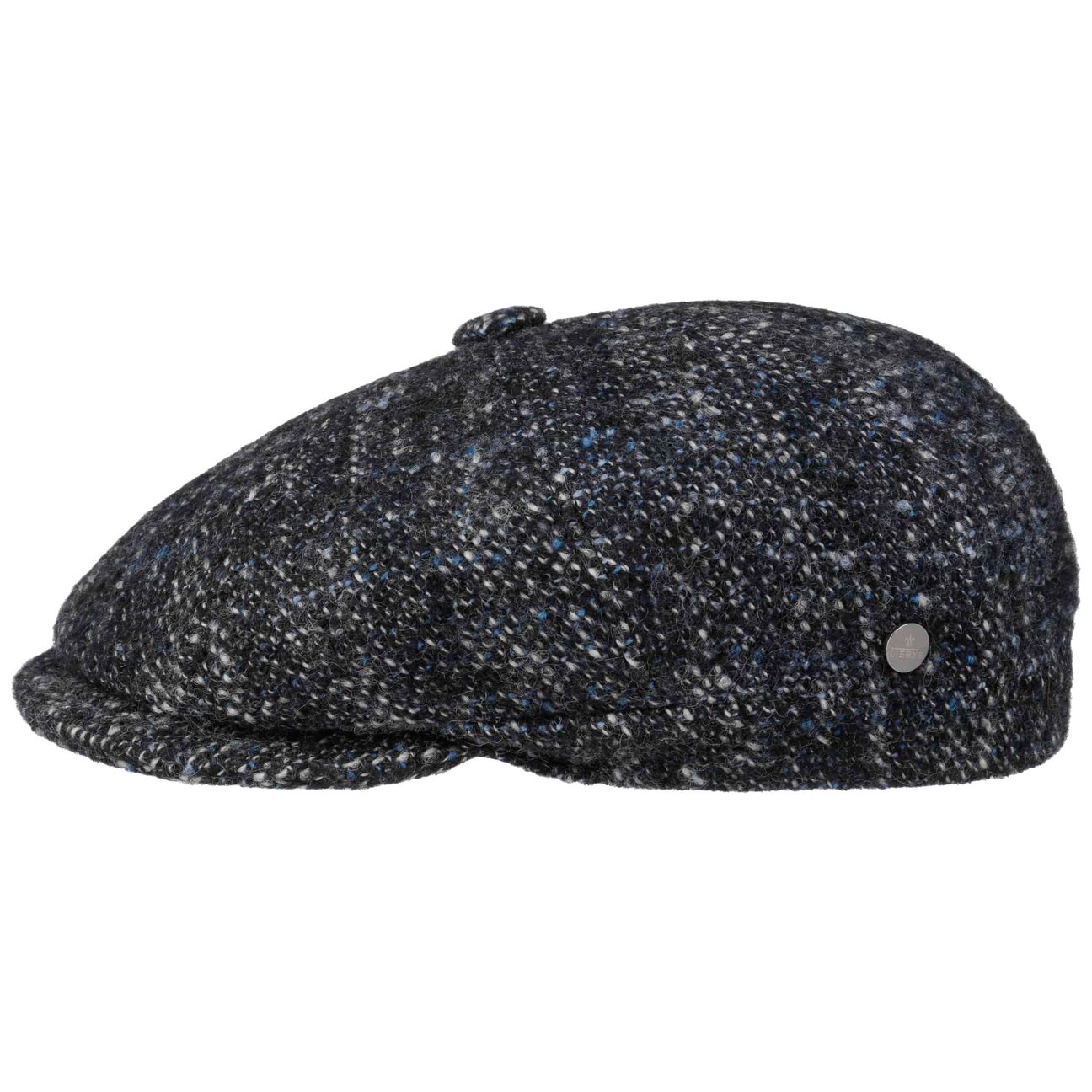 Lierys Navy Classic Tweed Flat Cap By