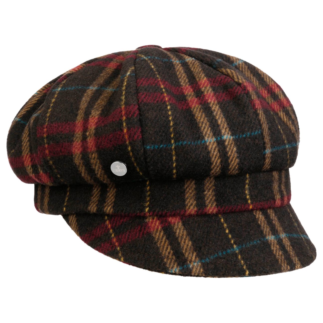 Lierys Girls Brown Shetland Wool Stripes Newsboy Cap By