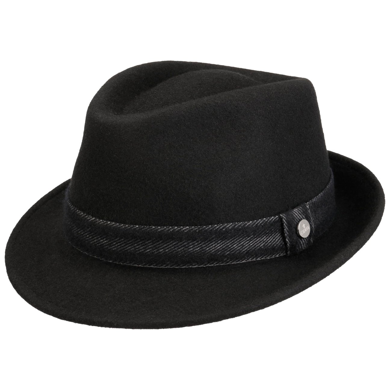 Lierys Black Prenscott Trilby Wool Hat By
