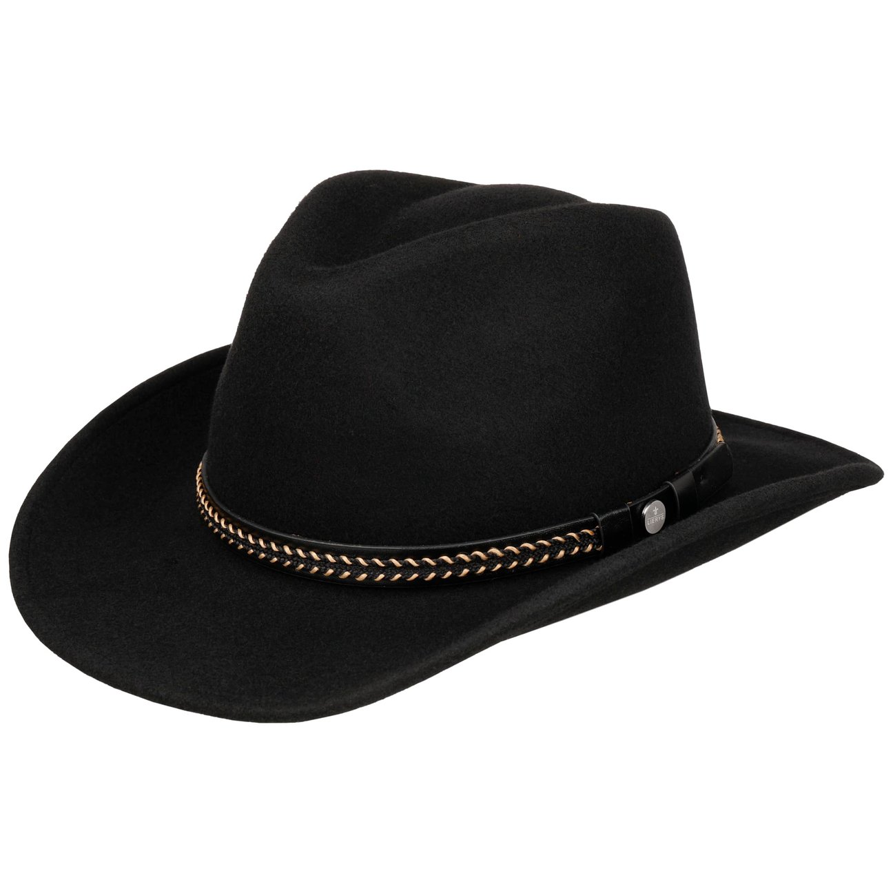 Lierys Black Trebiano Wool Western Hat By