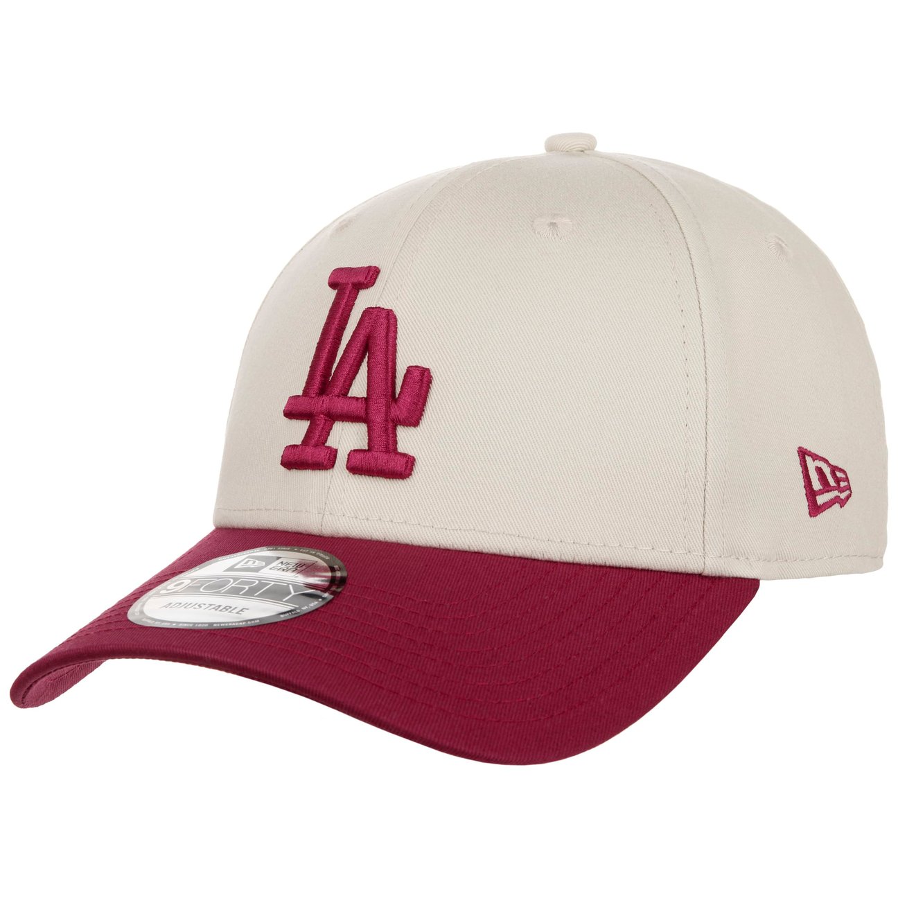 New Era Men's Bordeaux 9Forty Side Script Dodgers Cap By