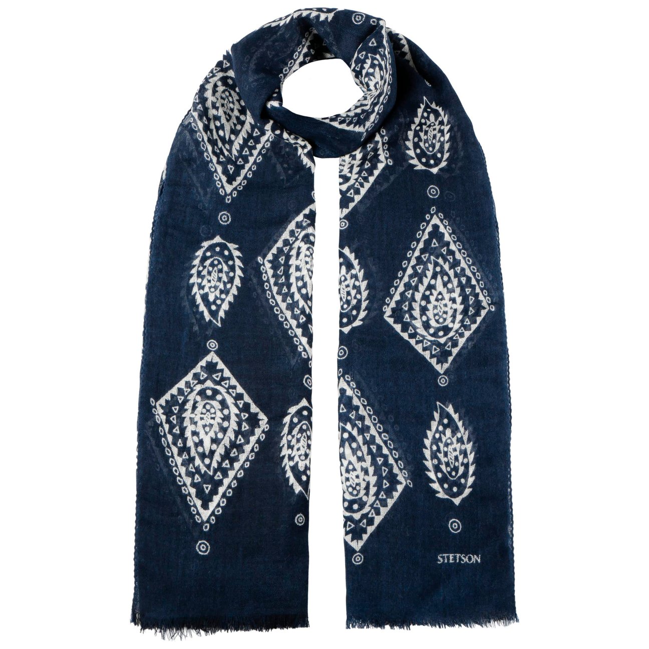 Stetson Women's Navy Dervanville Light Wool Summer Scarf By