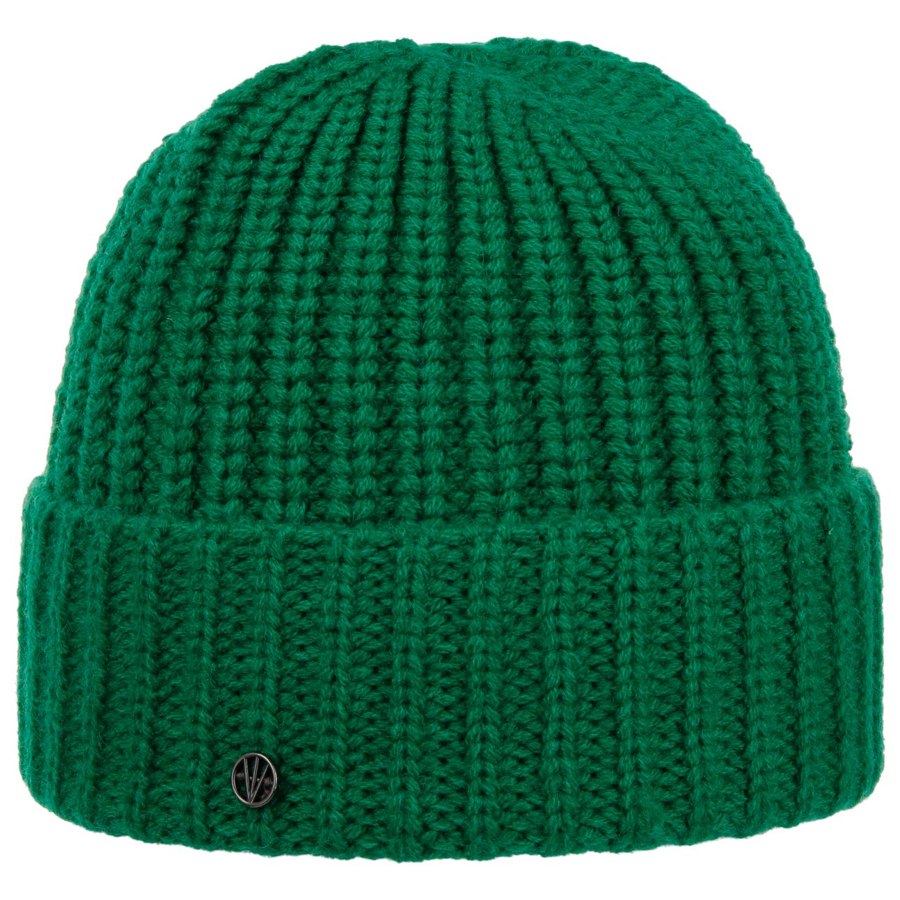 Loevenich Women's Green Uni Rib Knit Beanie Hat With Cuff By