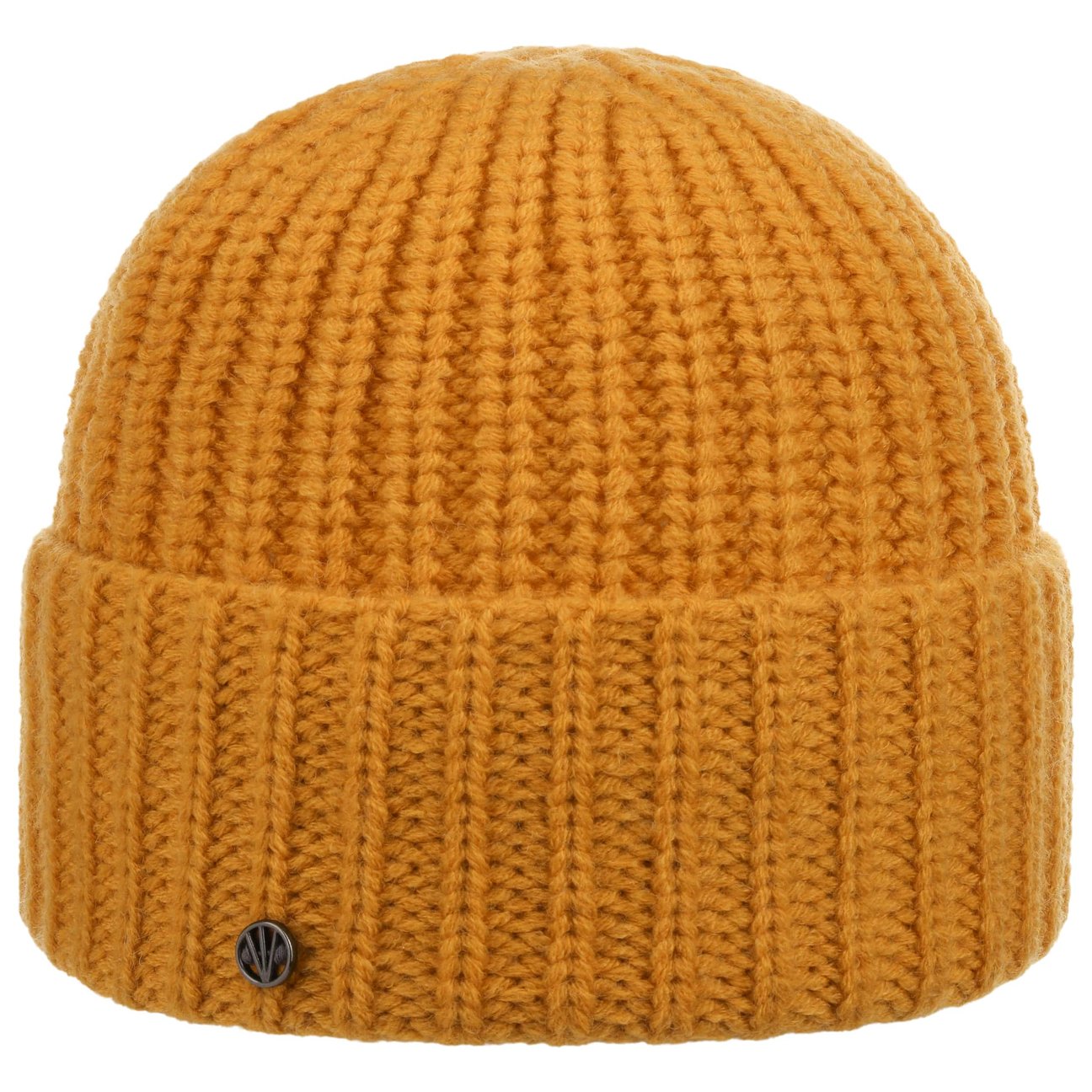 Loevenich Women's Yellow Uni Rib Knit Beanie Hat With Cuff By