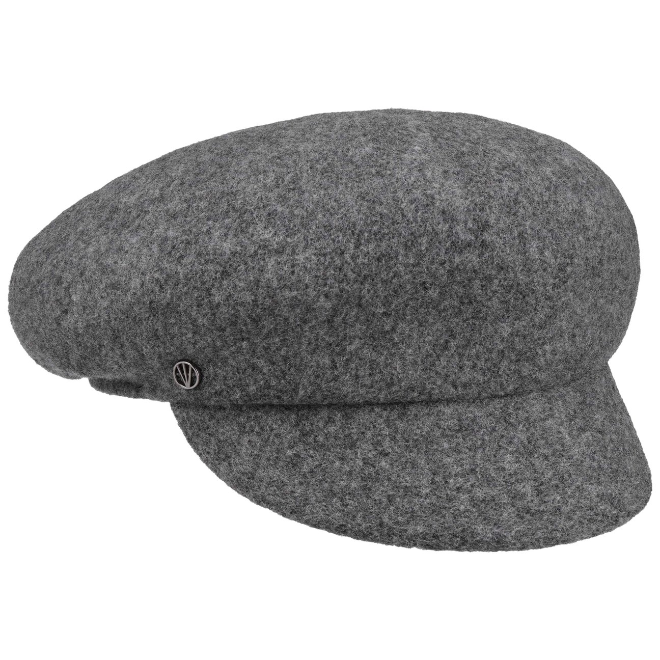 Loevenich Girls Grey Milled Wool Newsboy Cap By