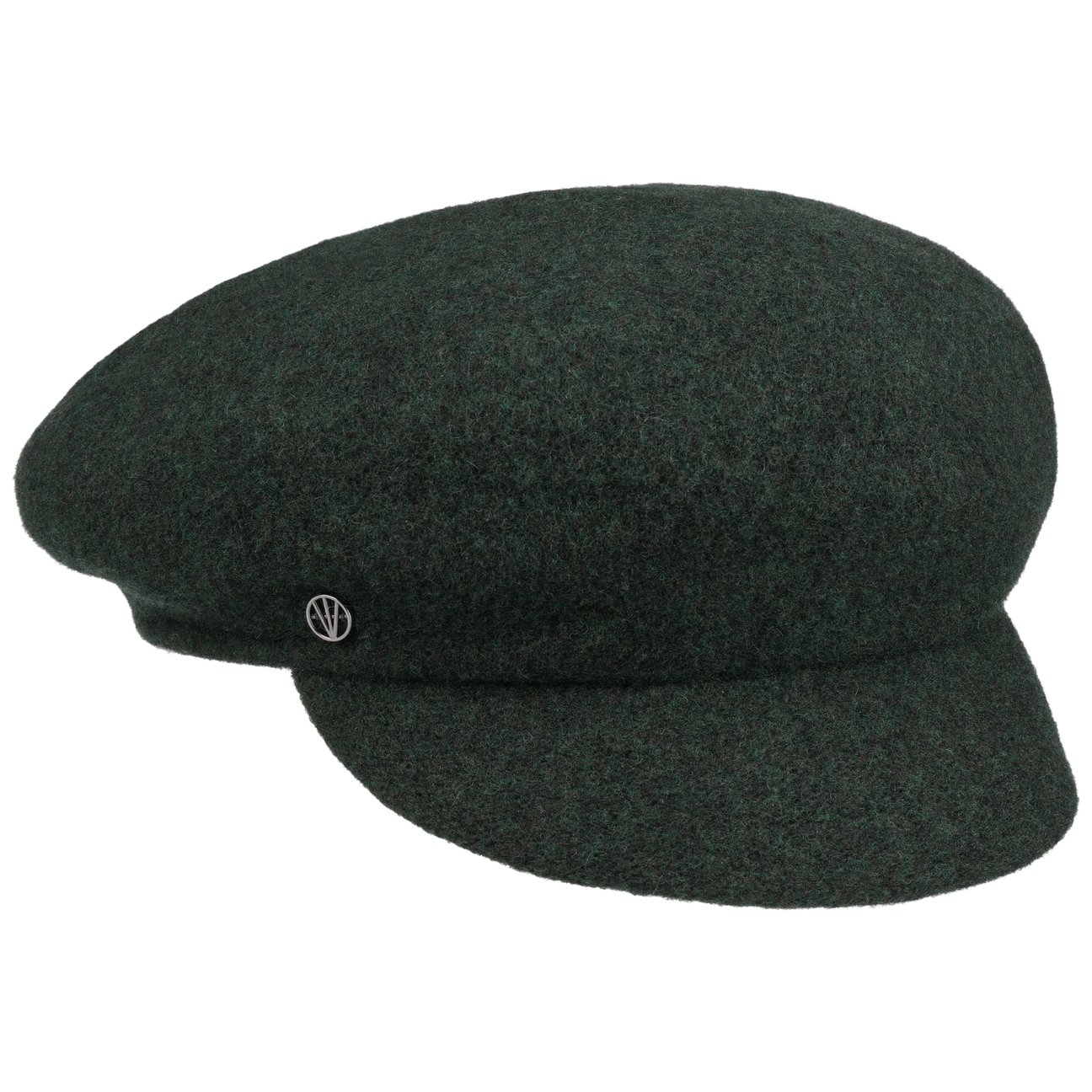 Loevenich Girls Dark Green Milled Wool Newsboy Cap By
