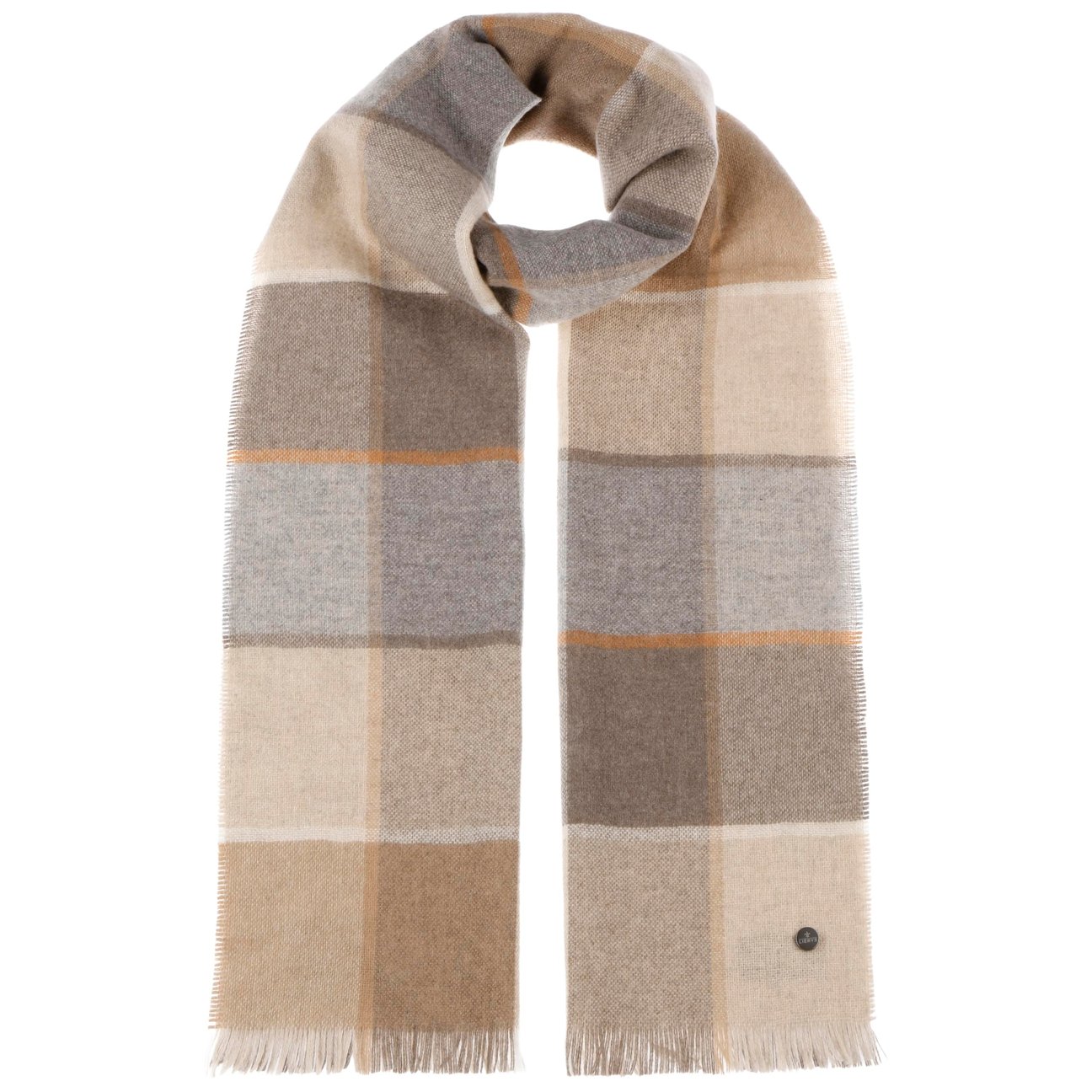 Lierys Women's Beige Check Cashmere Scarf By