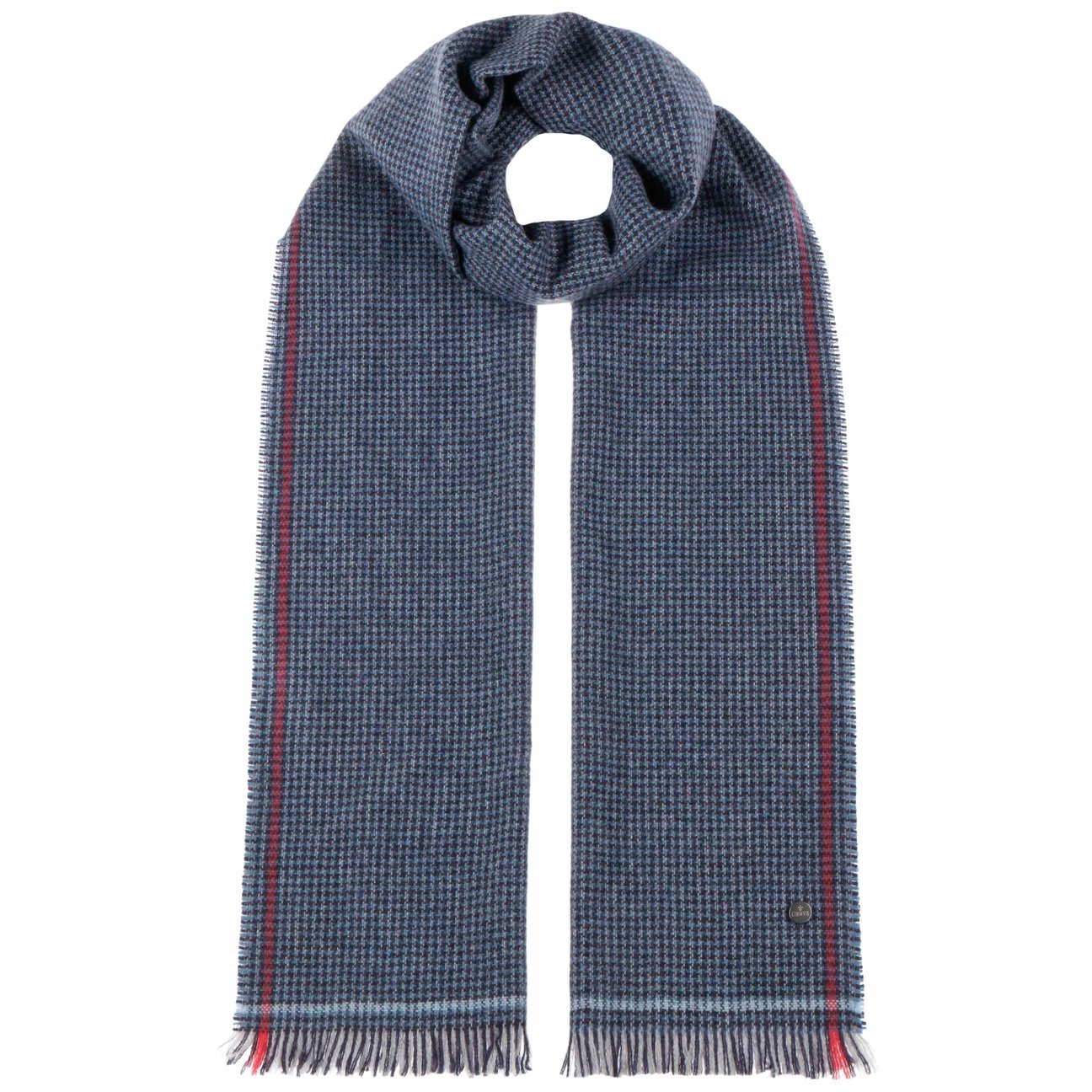 Lierys Women's Navy Mini Check Cashmere Scarf By
