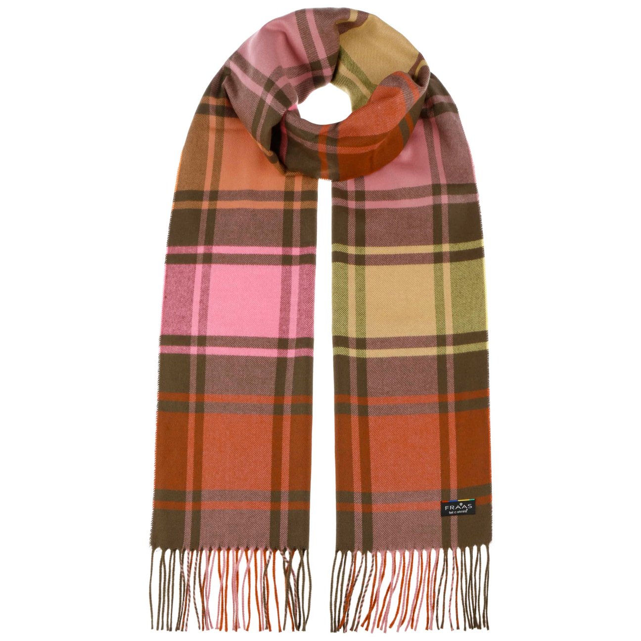 Fraas Women's Mixed Colours Colour Check Cashmink Scarf By