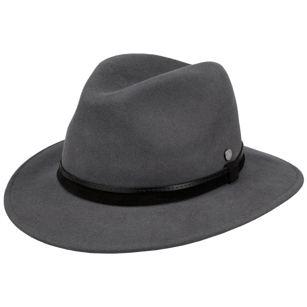 Lierys Dark Grey Lestridge Wool Hat With Cashmere By
