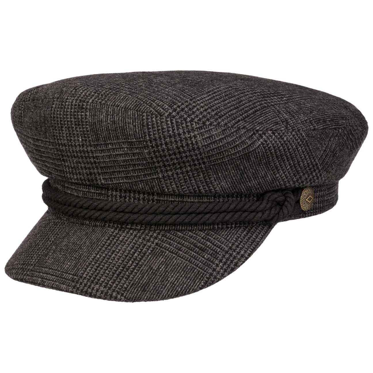 Brixton Men's Anthracite-Grey Fiddler Shadow Plaid Fisherman´S Cap By