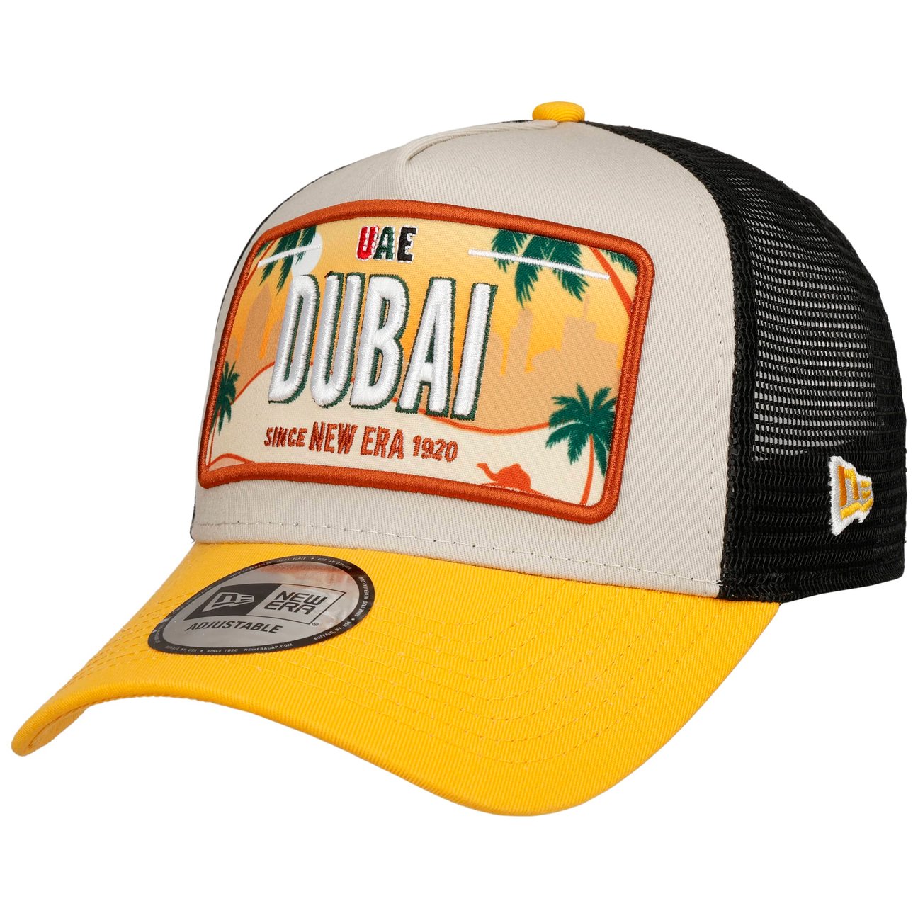 New Era Men's Yellow Licence Plate Uae Trucker Cap By