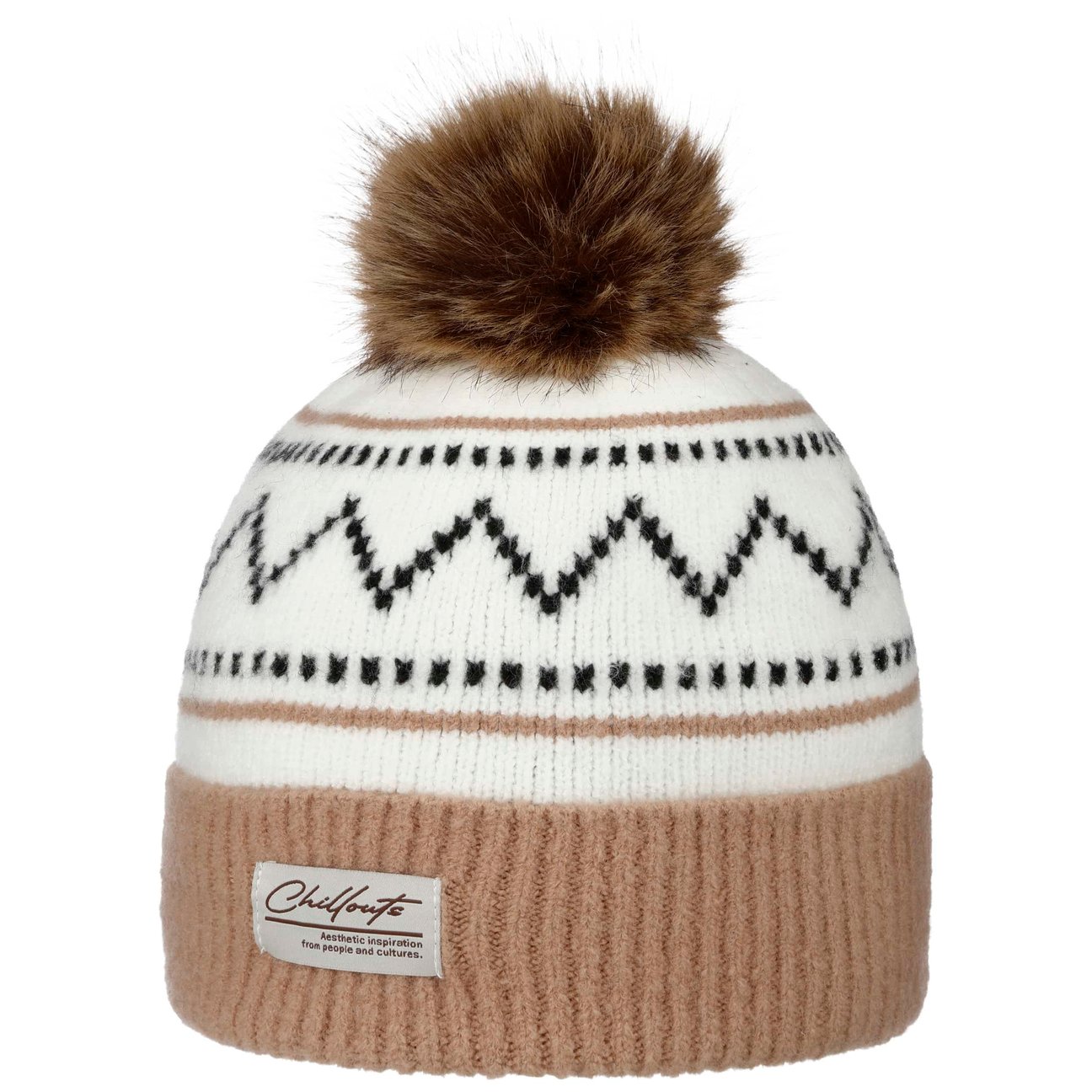 Chillouts Women's Beige Ella Pompom Hat By