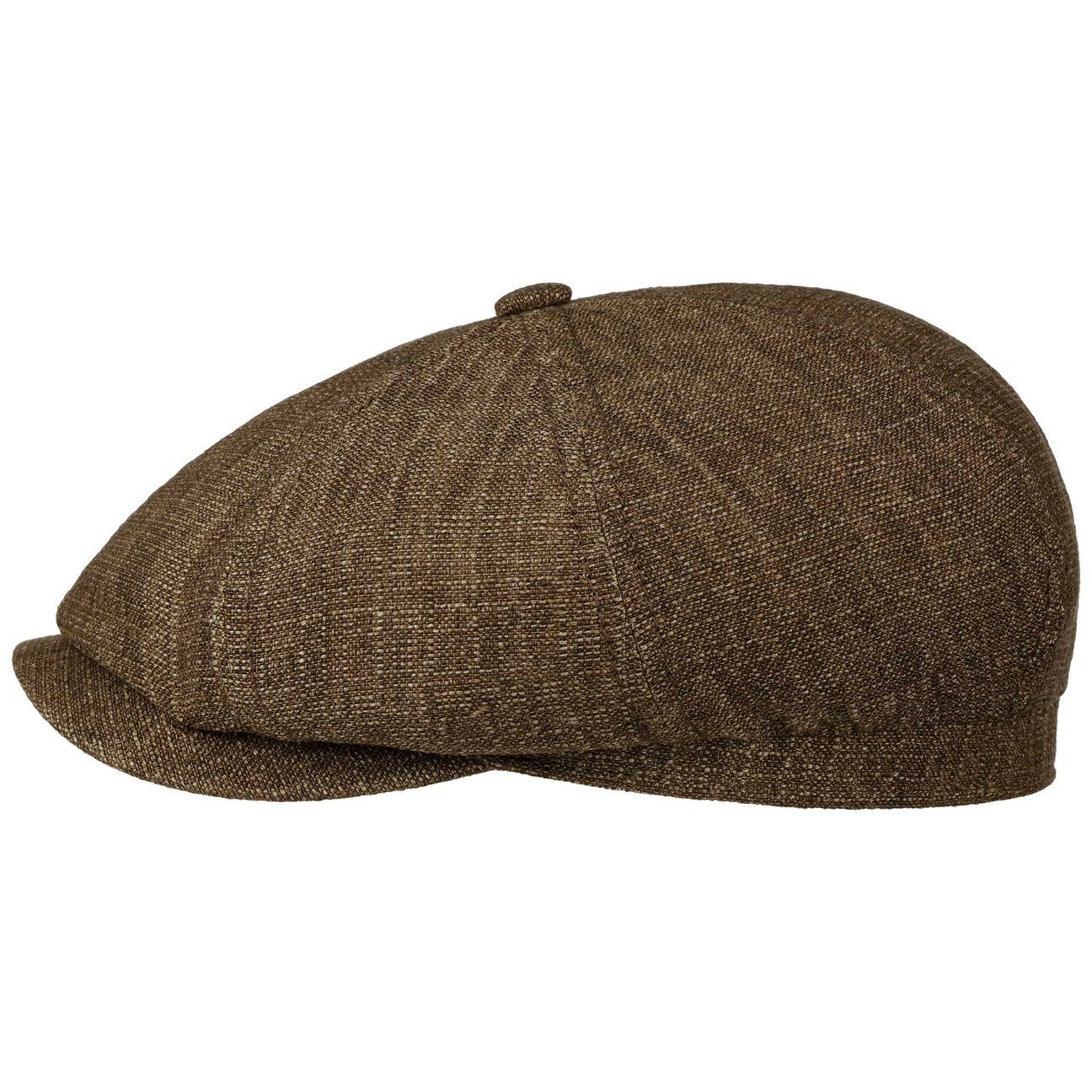 Stetson Brown-Mottled Hatteras Iverton Linen Flat Cap By
