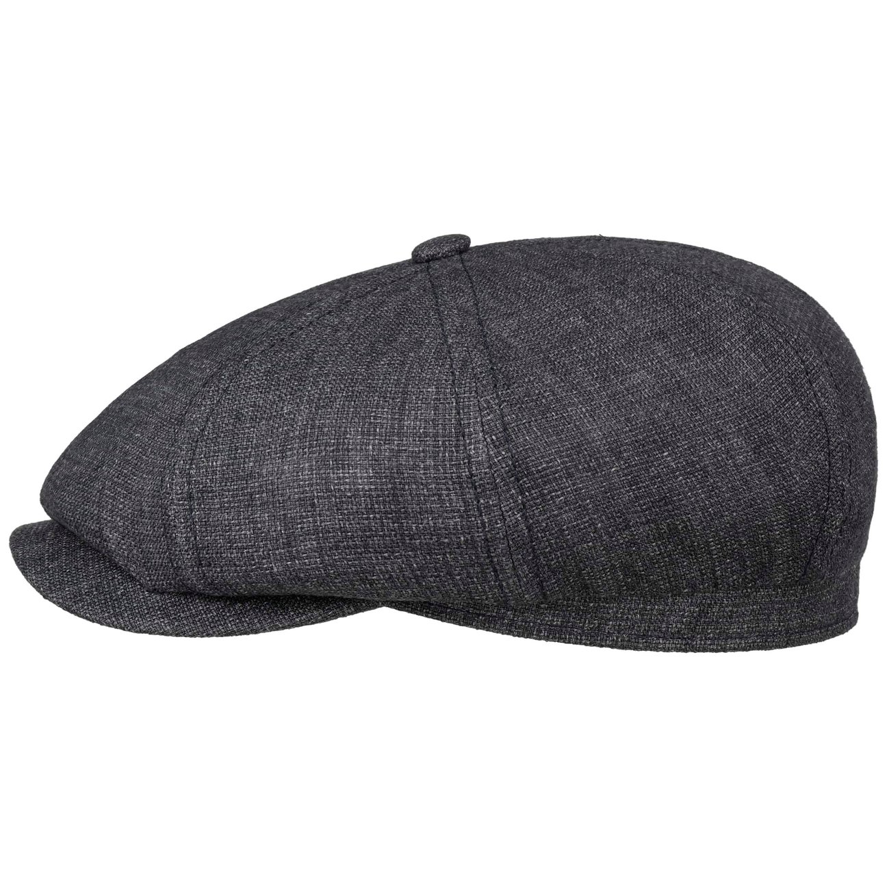Stetson Grey-Mottled Hatteras Iverton Linen Flat Cap By