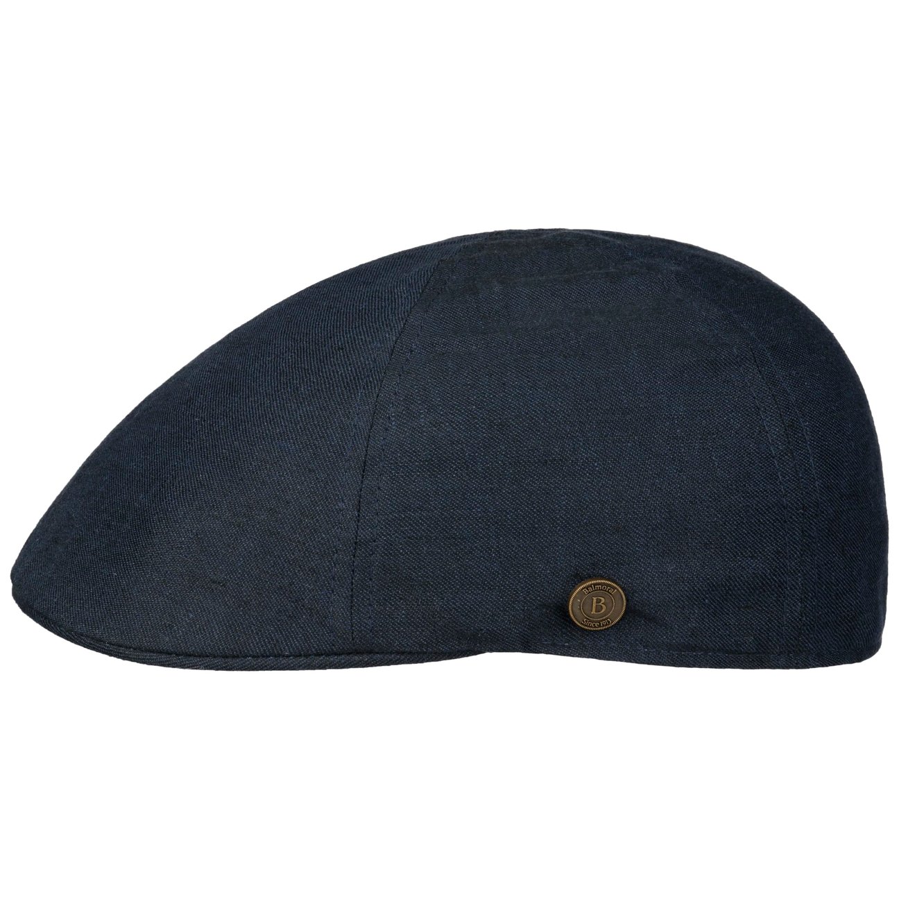 Balmoral Navy Uni Duck Linen Flat Cap By