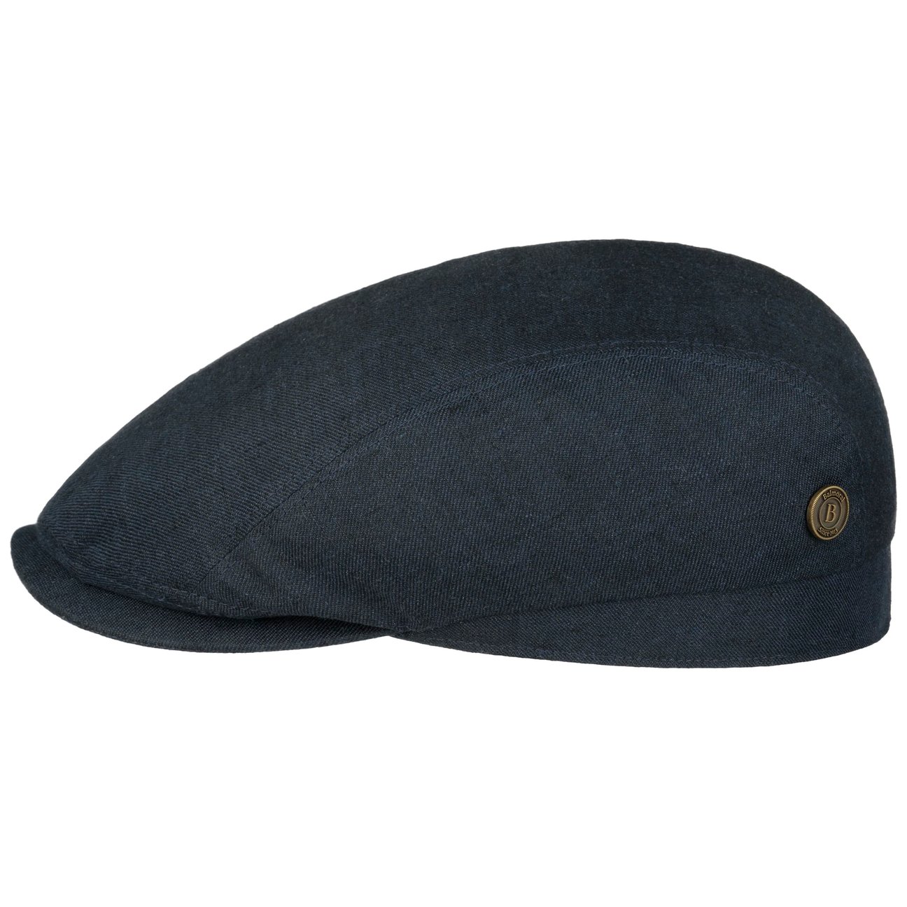 Balmoral Navy Uni Ivy Linen Flat Cap By