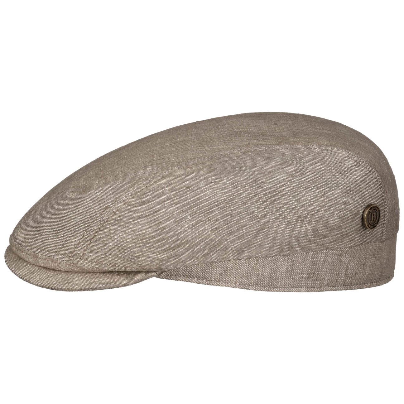 Balmoral Beige-Mottled Uni Ivy Linen Flat Cap By