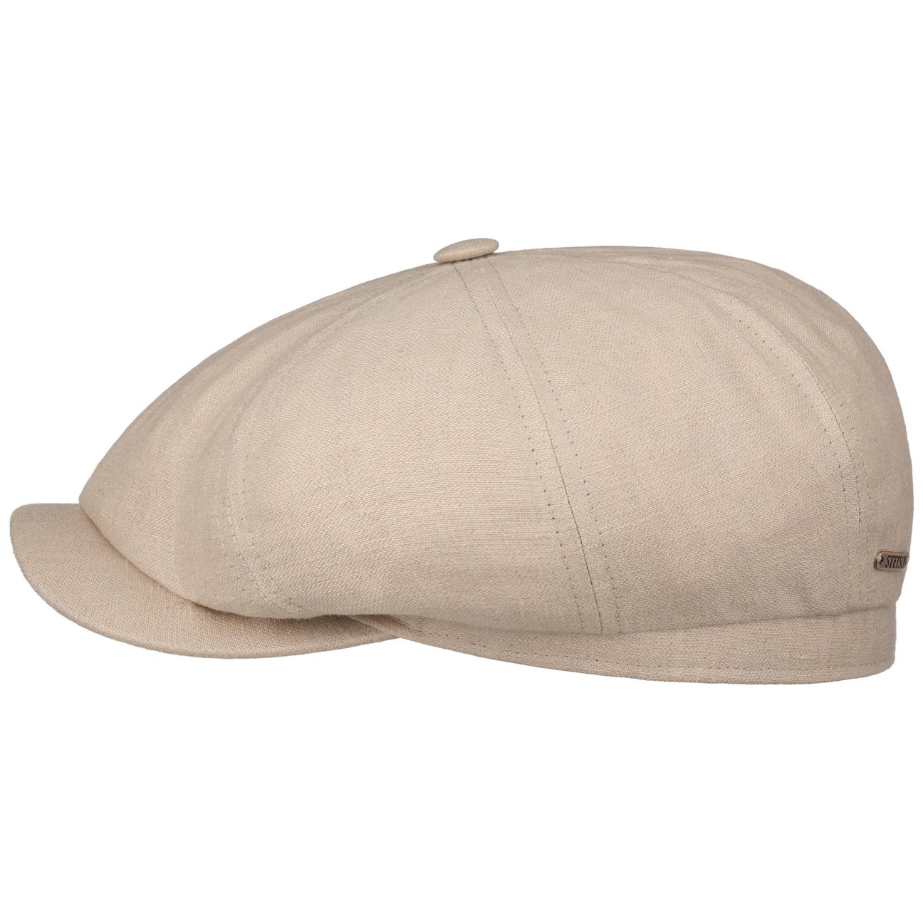 Stetson Beige Hatteras 8 Panel Linen Flat Cap By