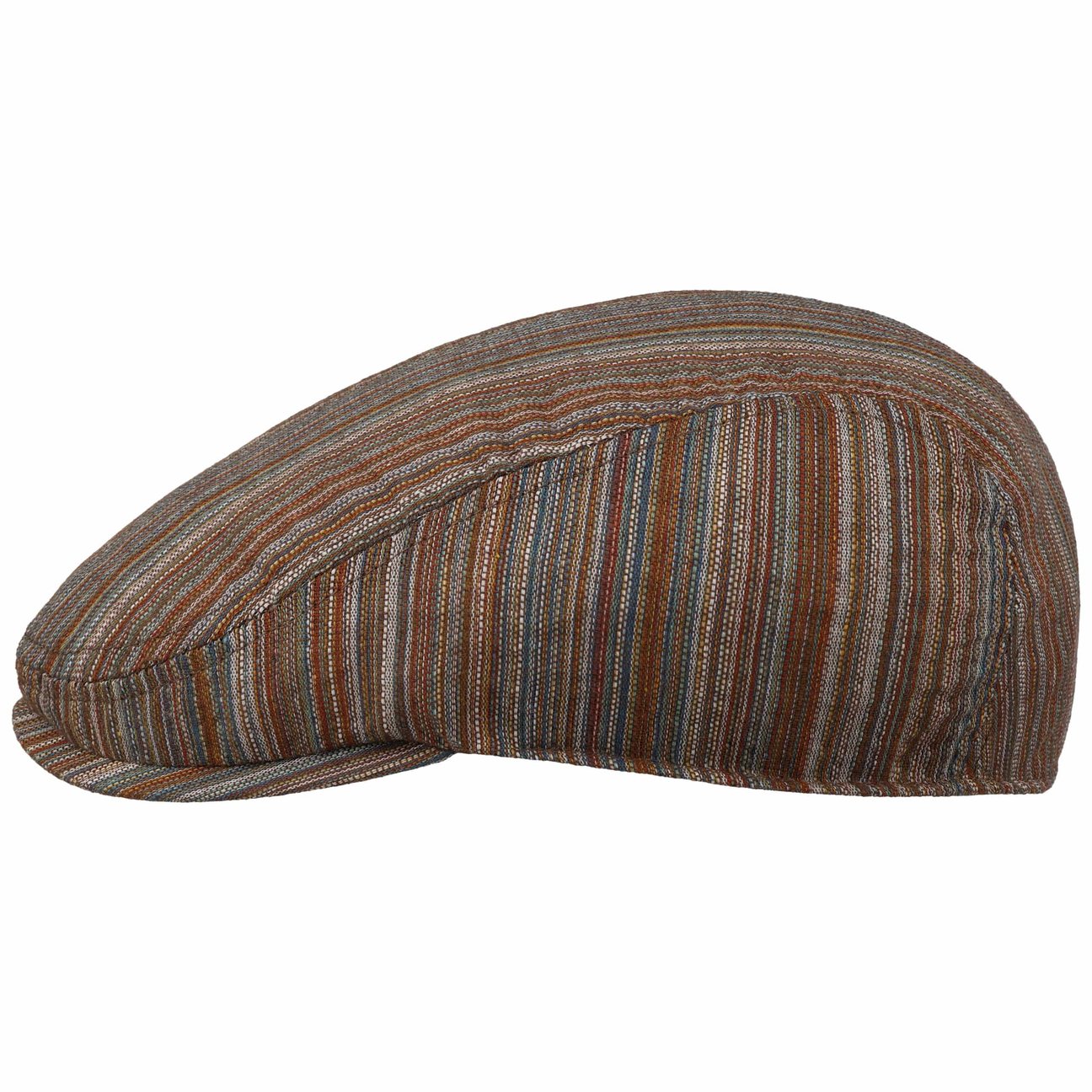 Lipodo Brown Temberton Stripes Flat Cap By