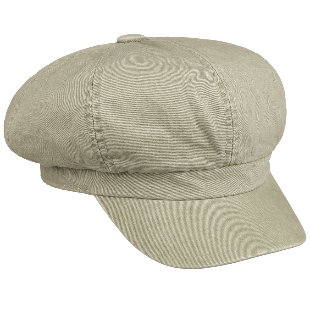 Lipodo Women's Light Olive Uni Washed Cotton Newsboy Cap By