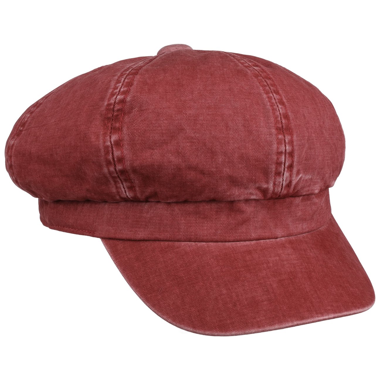 Lipodo Women's Red Uni Washed Cotton Newsboy Cap By