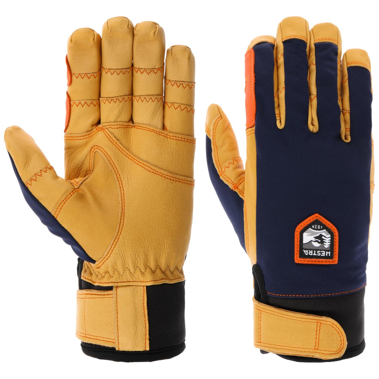 Hestra Women's Navy-Brown Ergo Grip Active 5-Finger Gloves By