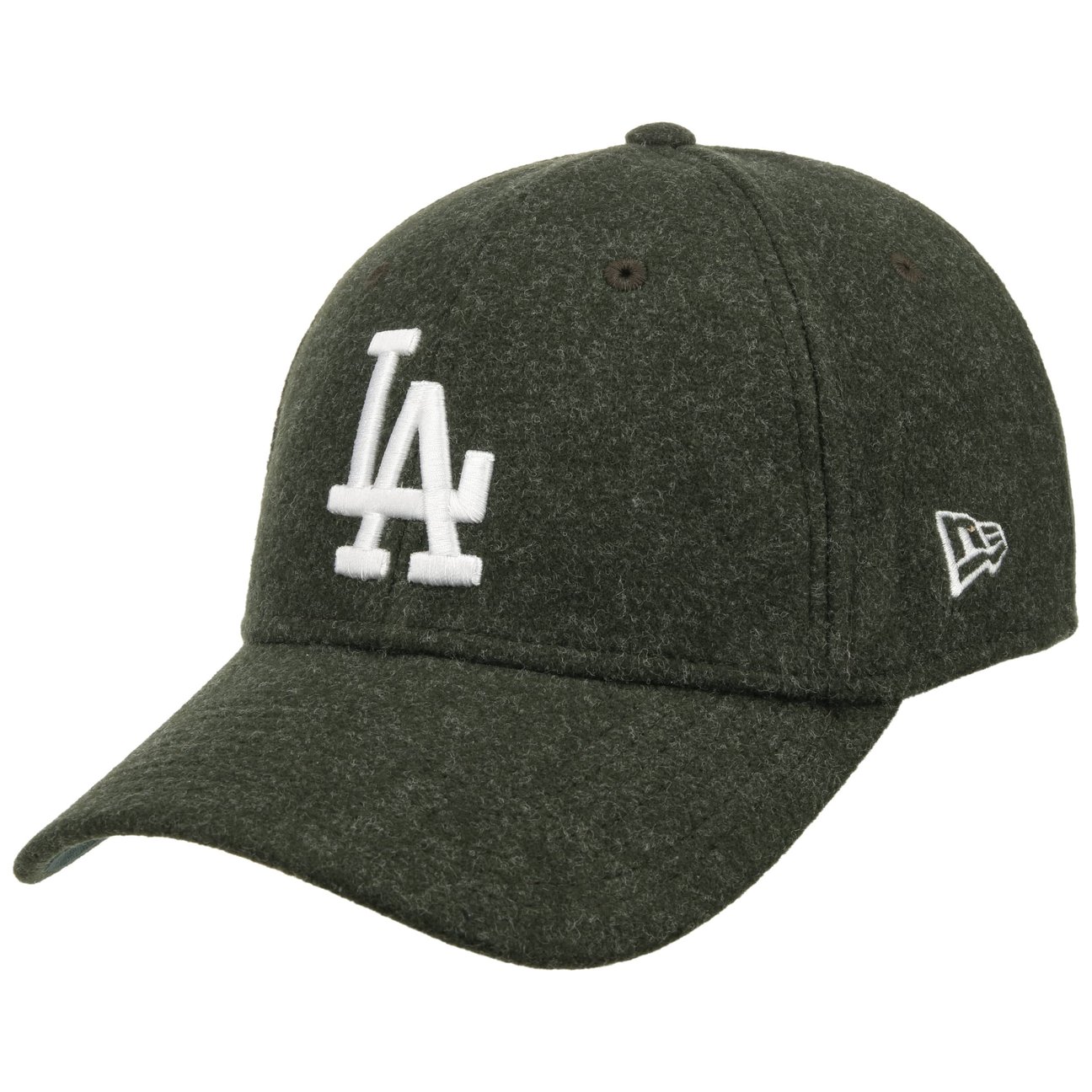 New Era Men's Dark Green 9Forty Melton Wool Dodgers Cap By