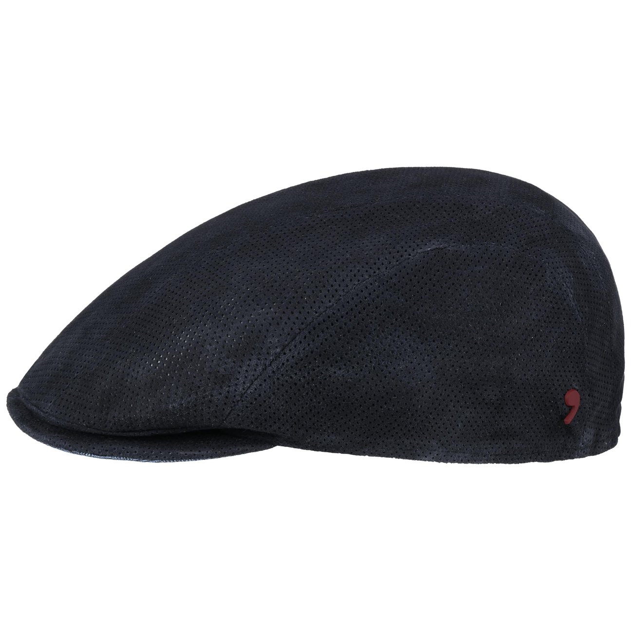 Alfonso D´Este Women's Navy Jhon Perf Leather Flat Cap By Alfonso DEste