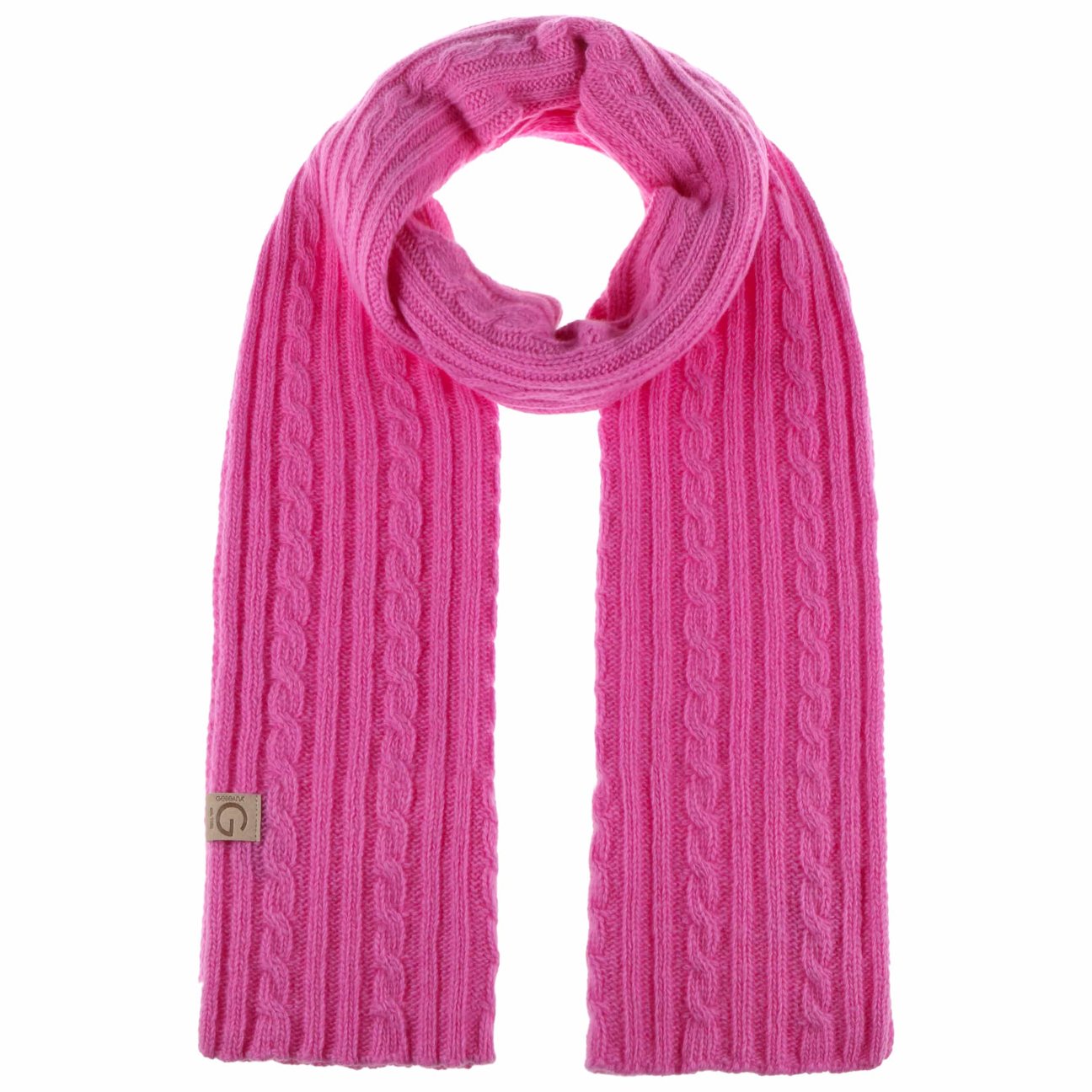 Gebeana Women's Oldrose Cable Knit Merino Wool Scarf By