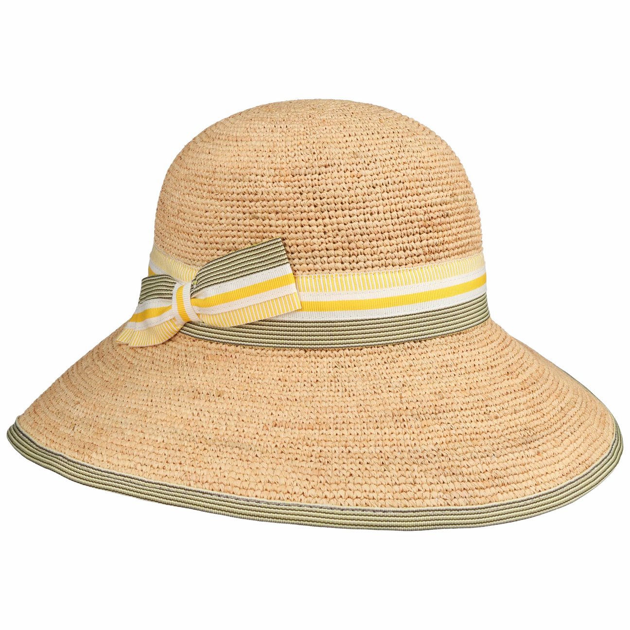 Bedacht Women's Yellow Mialina Crochet Raffia Hat By