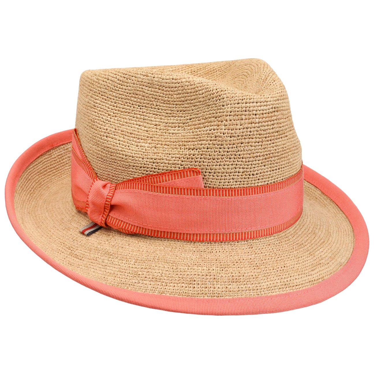 Bedacht Women's Coral Crochet Bogart Raffia Hat By