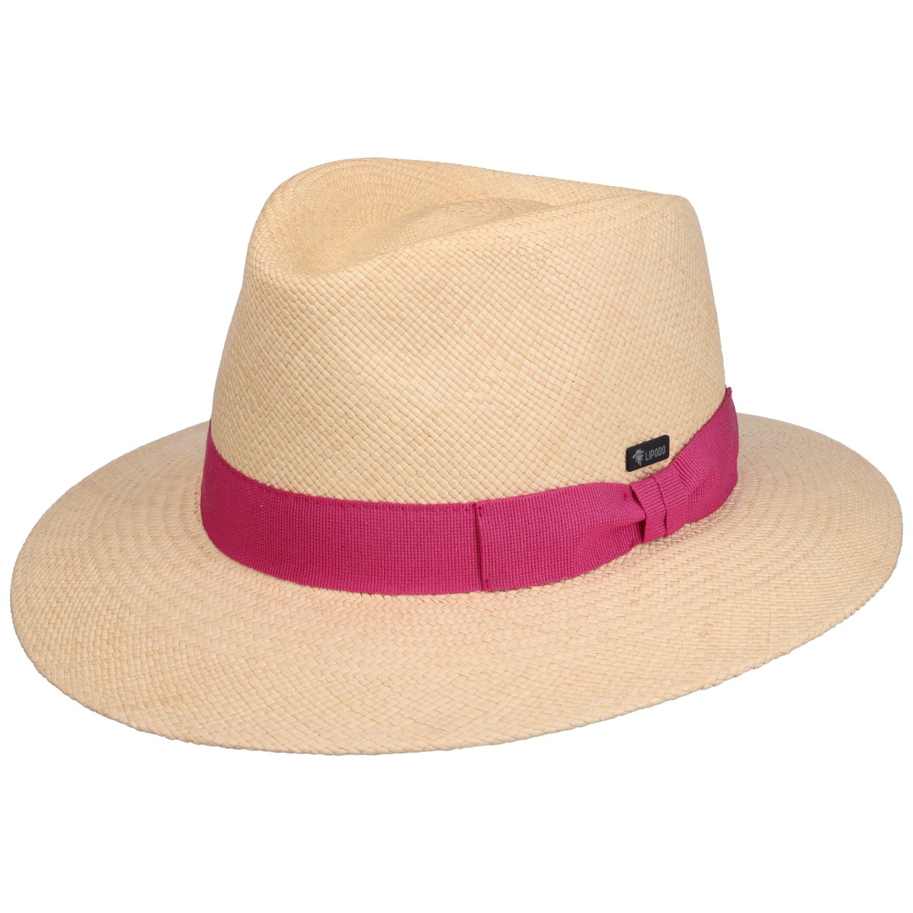 Lipodo Women's Fuchsia Green Band Traveller Panama Hat By