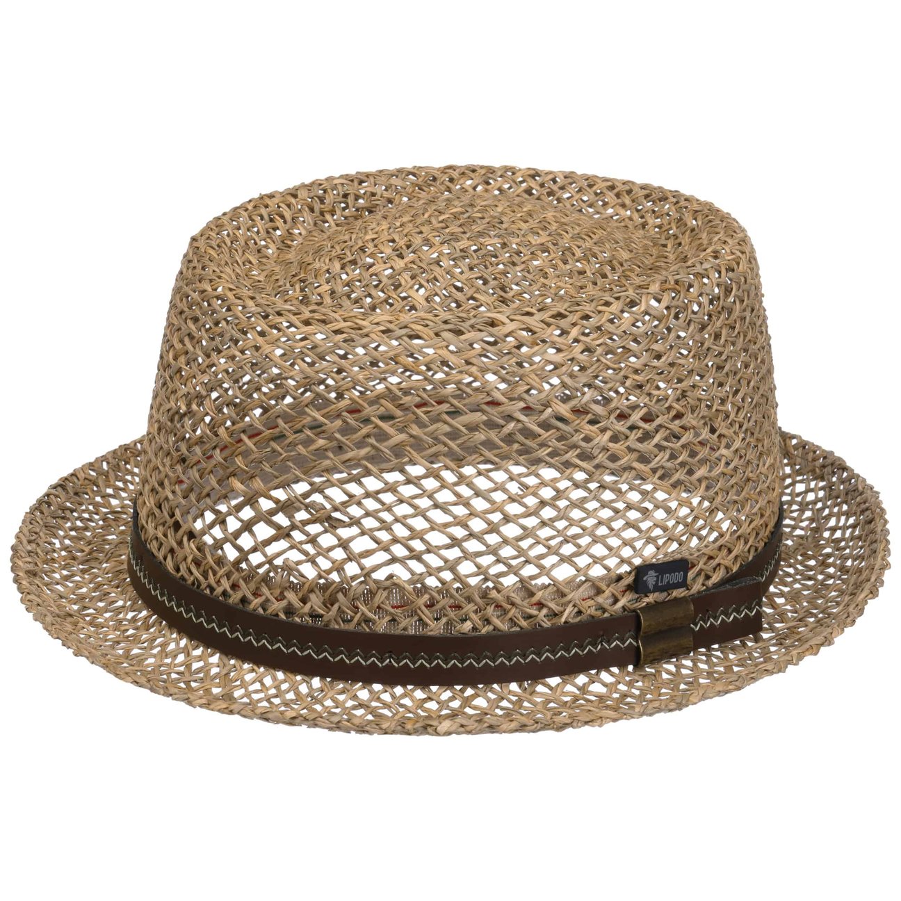 Lipodo Unisex Nature Vented Straw Pork Pie Hat By