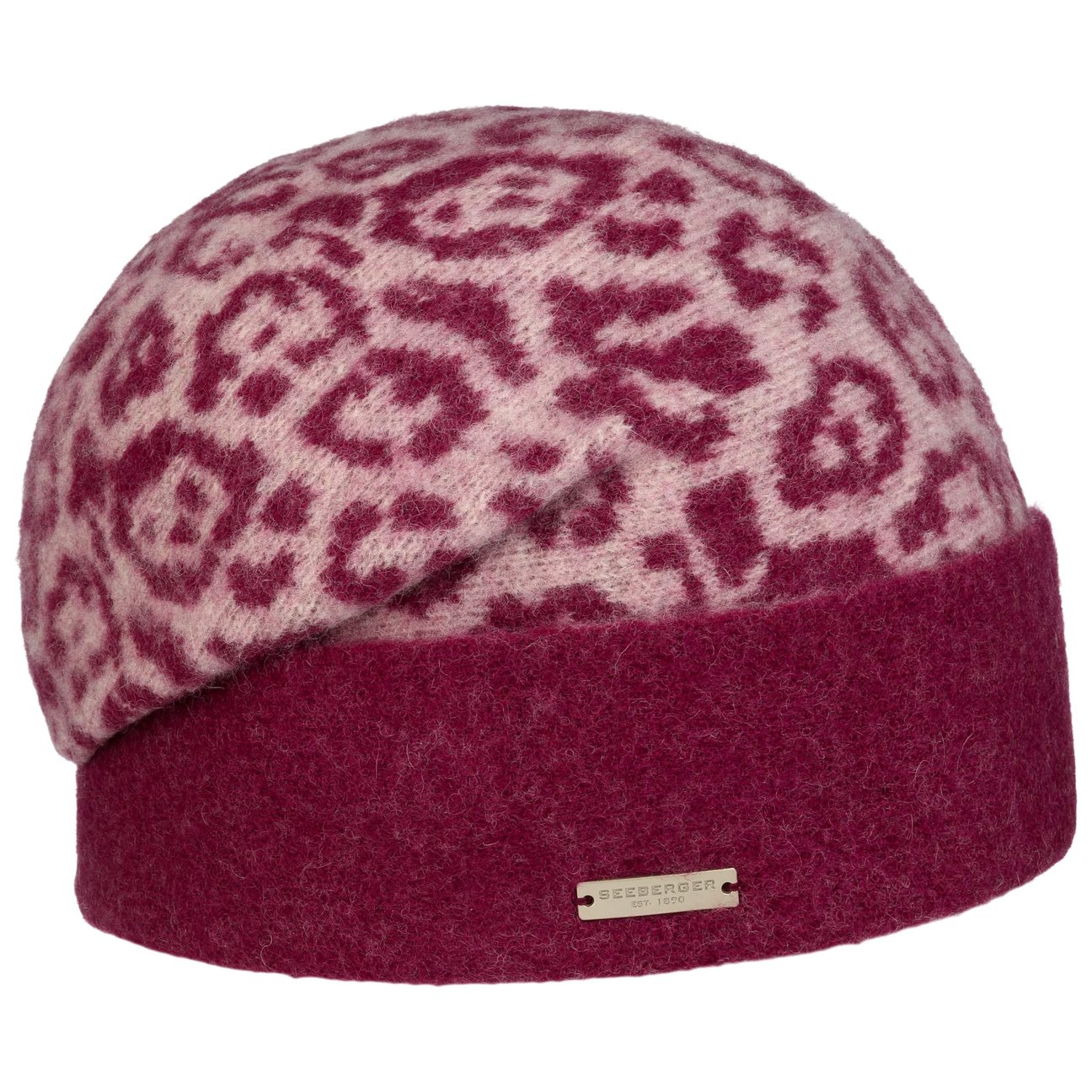 Seeberger Women's Bordeaux Namara Leo Milled Wool Beanie Hat By