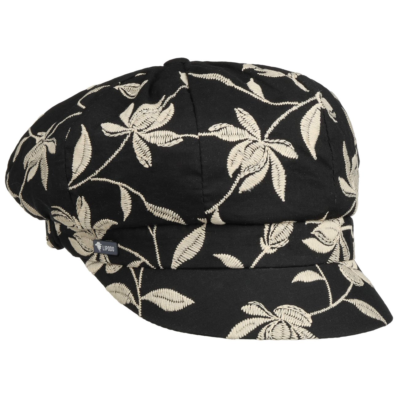 Lipodo Girls Black-Beige Lynnford Newsboy Cap By