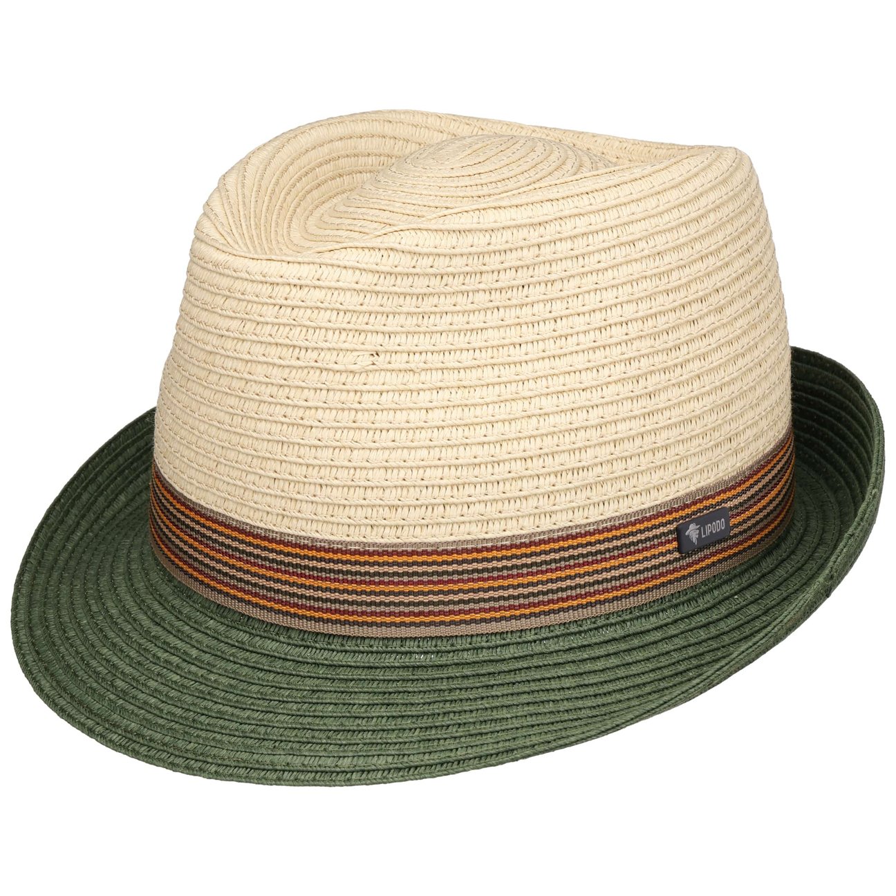 Lipodo Nature-Green Jorland Straw Trilby Hat By