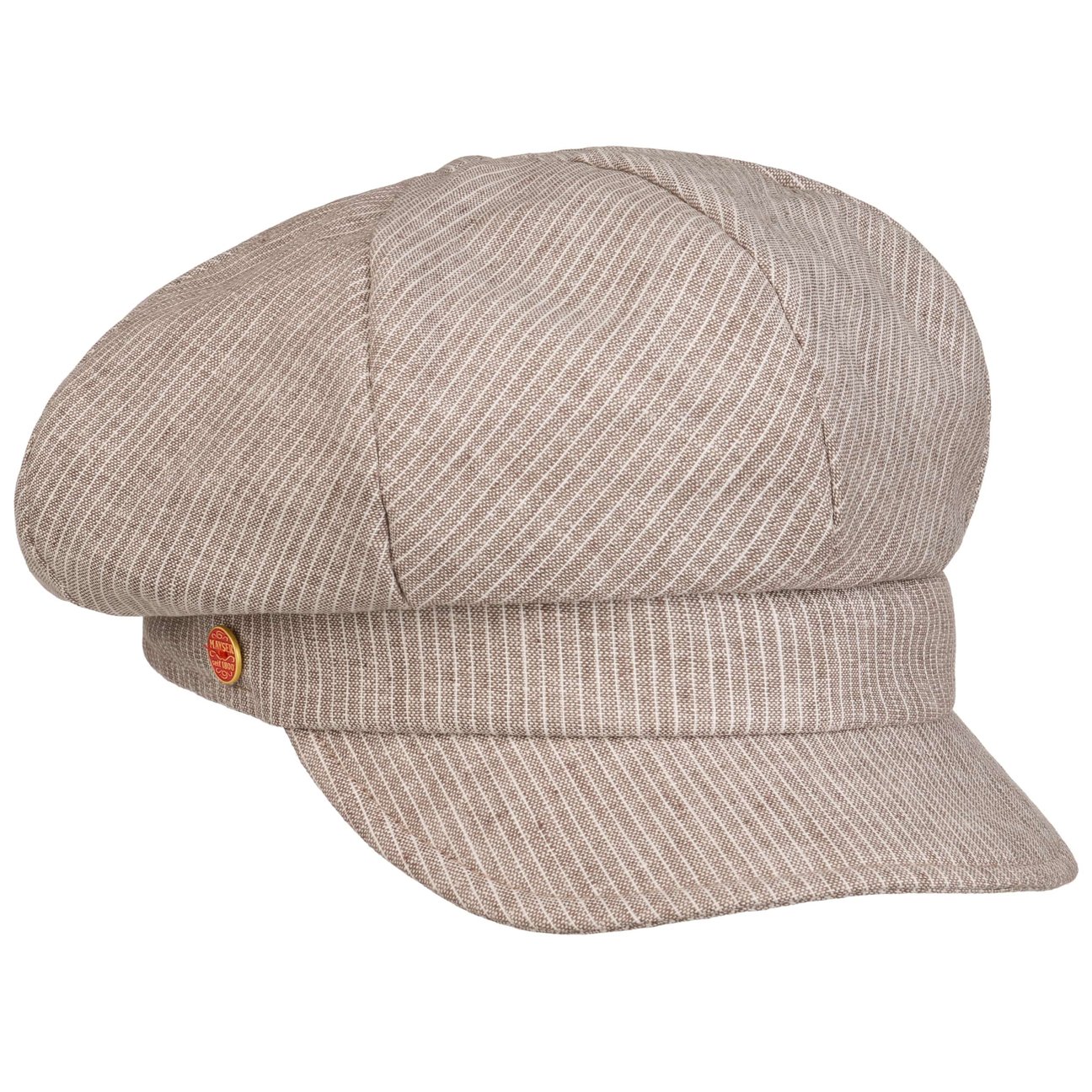 Mayser Women's Light Brown Camilla Linen Cotton Newsboy Cap By